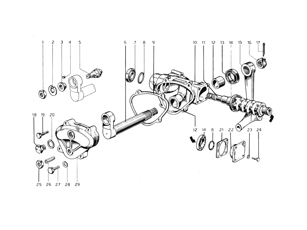 Ferrari 275 GTS Steering Box exploded diagram