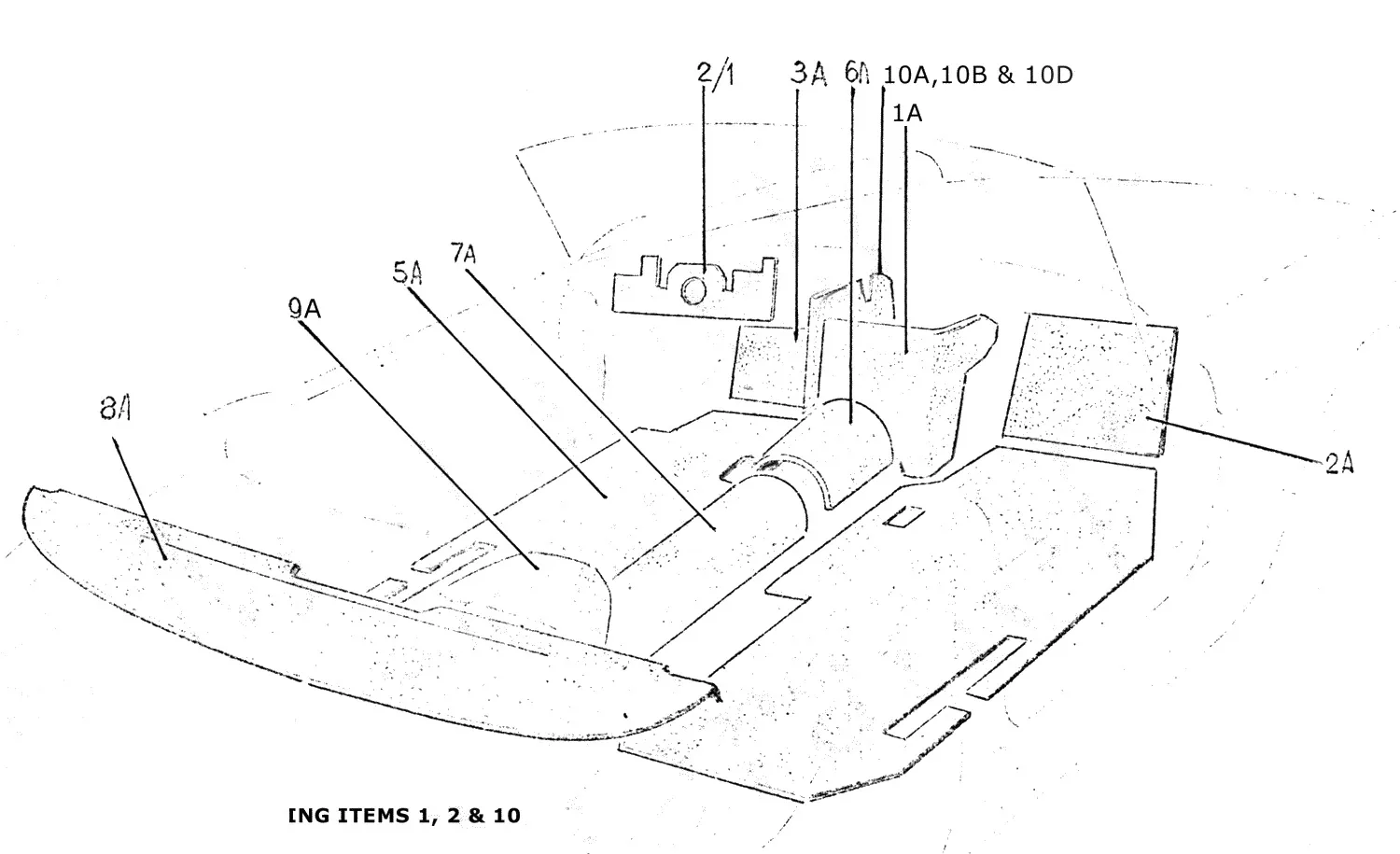 Ferrari 275 GTS Bituminous Insulation exploded diagram