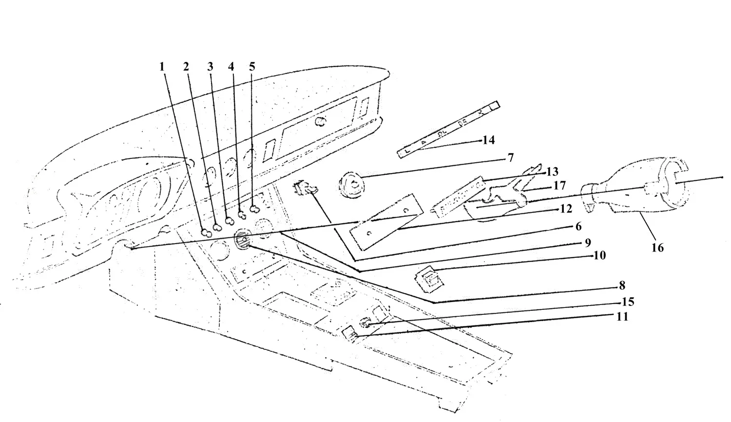 Ferrari 275 GTS Console Variations 330GTS exploded diagram