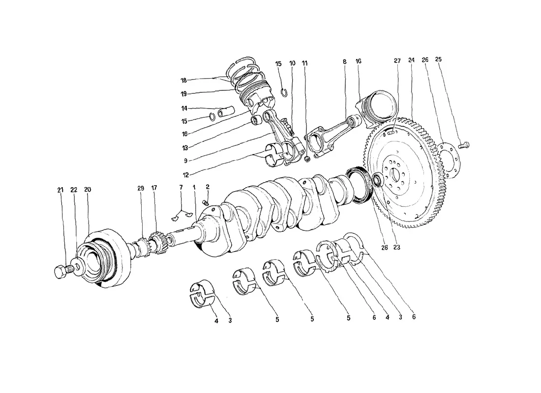 Crankshaft - Connecting Rods And Pistons - Flywheel