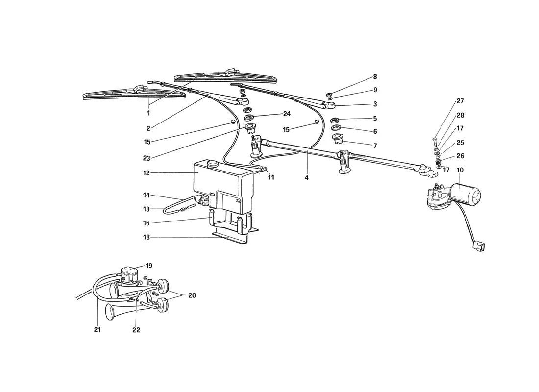 Windshield Wiper - Washer And Horn