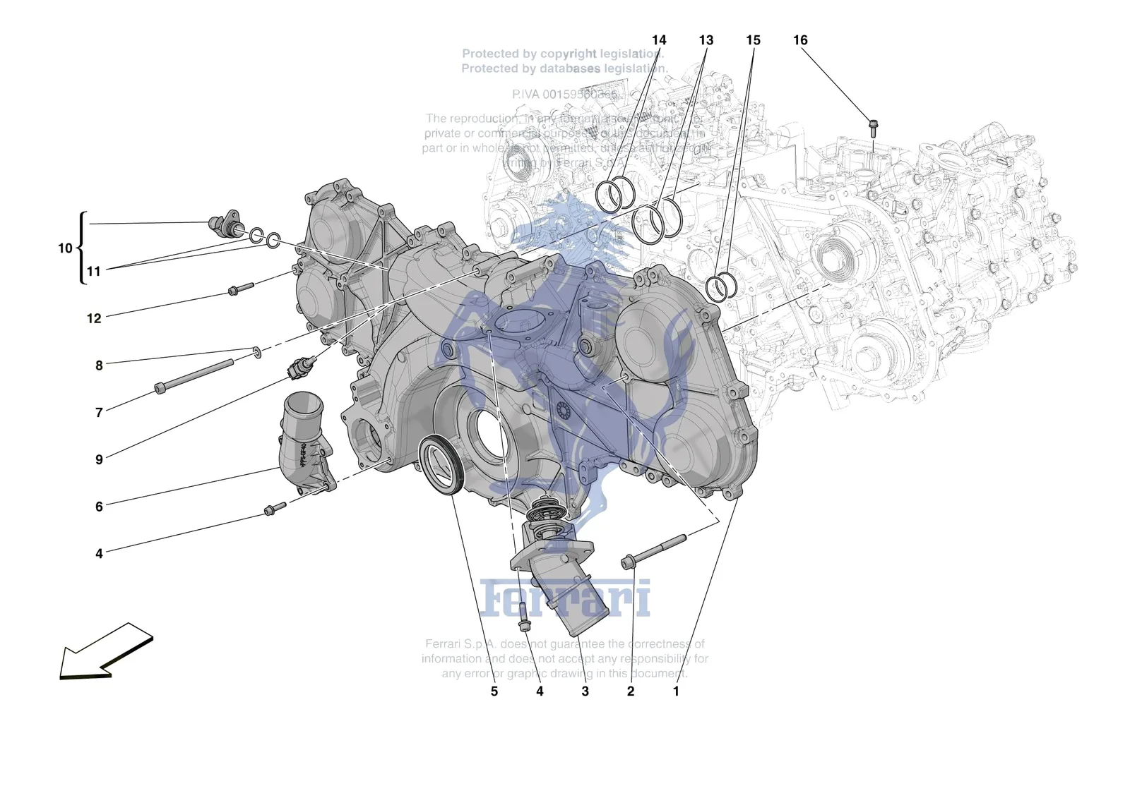 Ferrari 296 GTB [ENGINE] - B.03 - ENGINE COVERS exploded diagram
