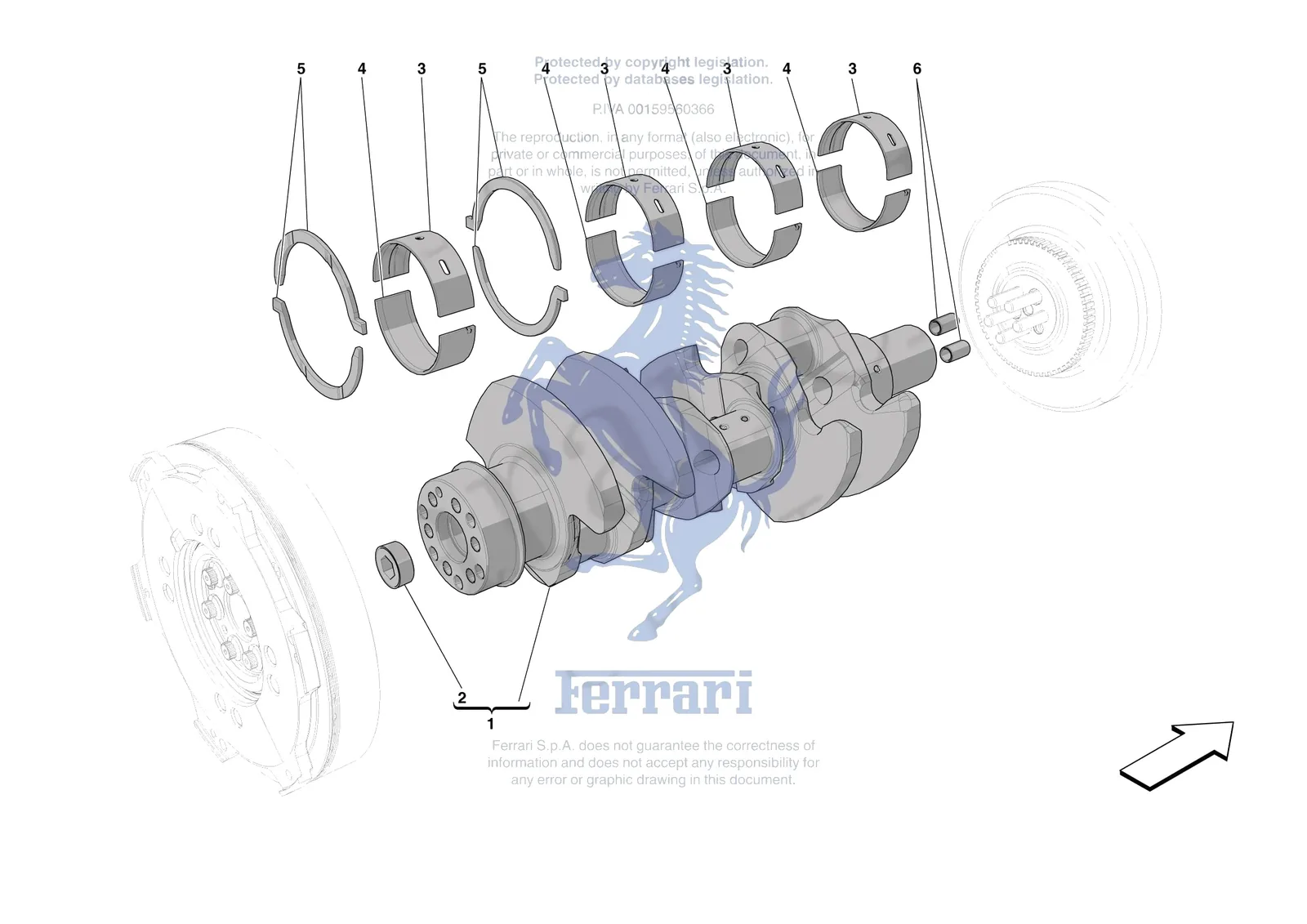 Ferrari 296 GTB [ENGINE] - B.04 - CRANKSHAFT exploded diagram