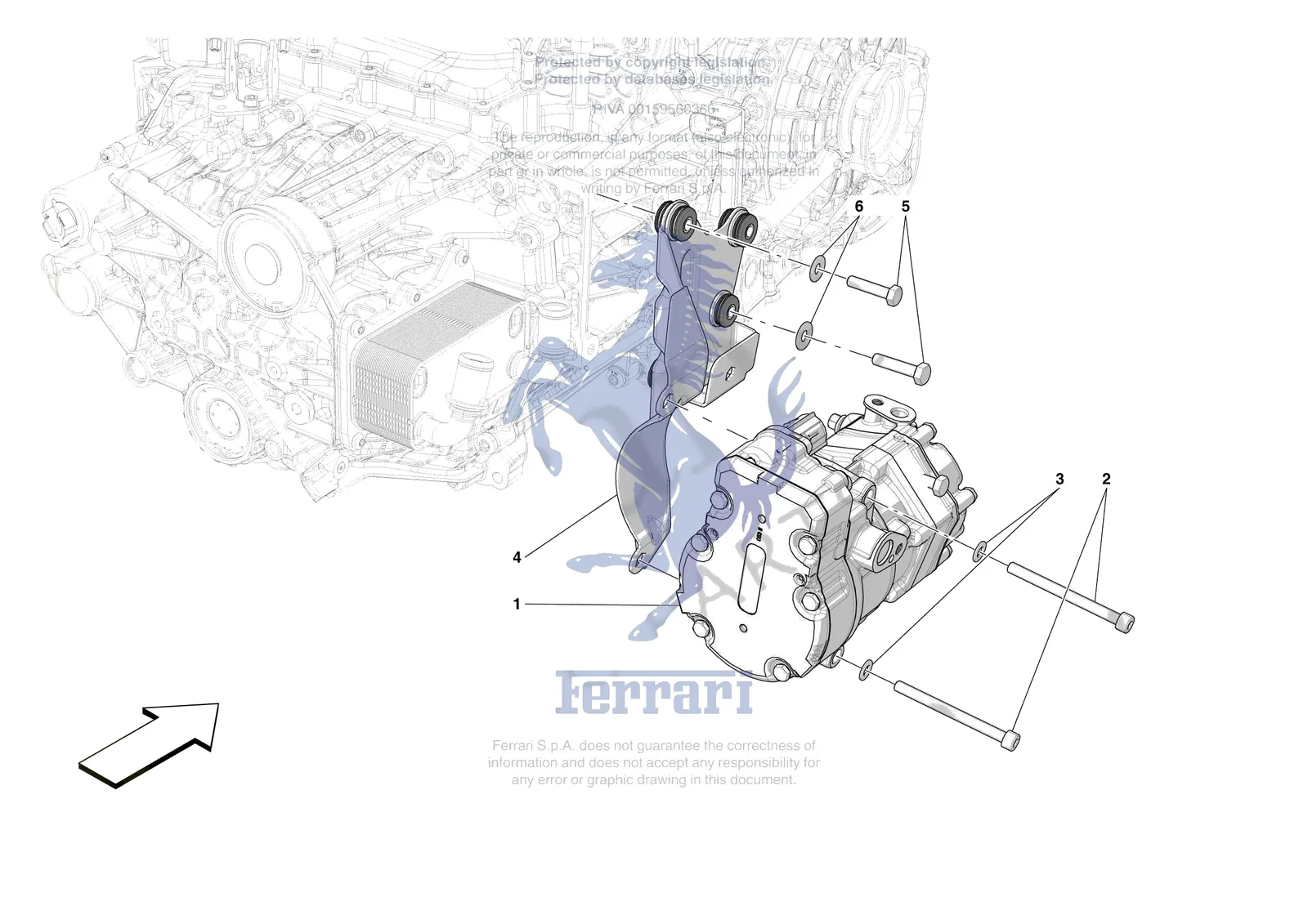 Ferrari 296 GTB [ENGINE] - B.29 - AC COMPRESSOR exploded diagram