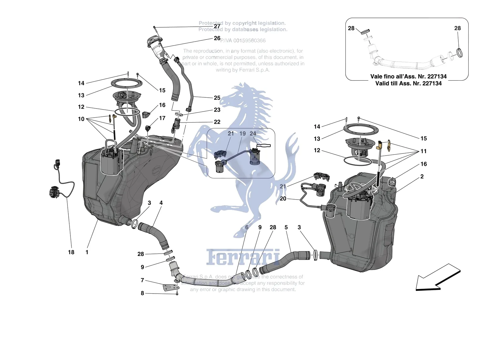 Ferrari 296 GTB [MECHANICAL SYSTEM] - D.11 - FUEL TANK exploded diagram