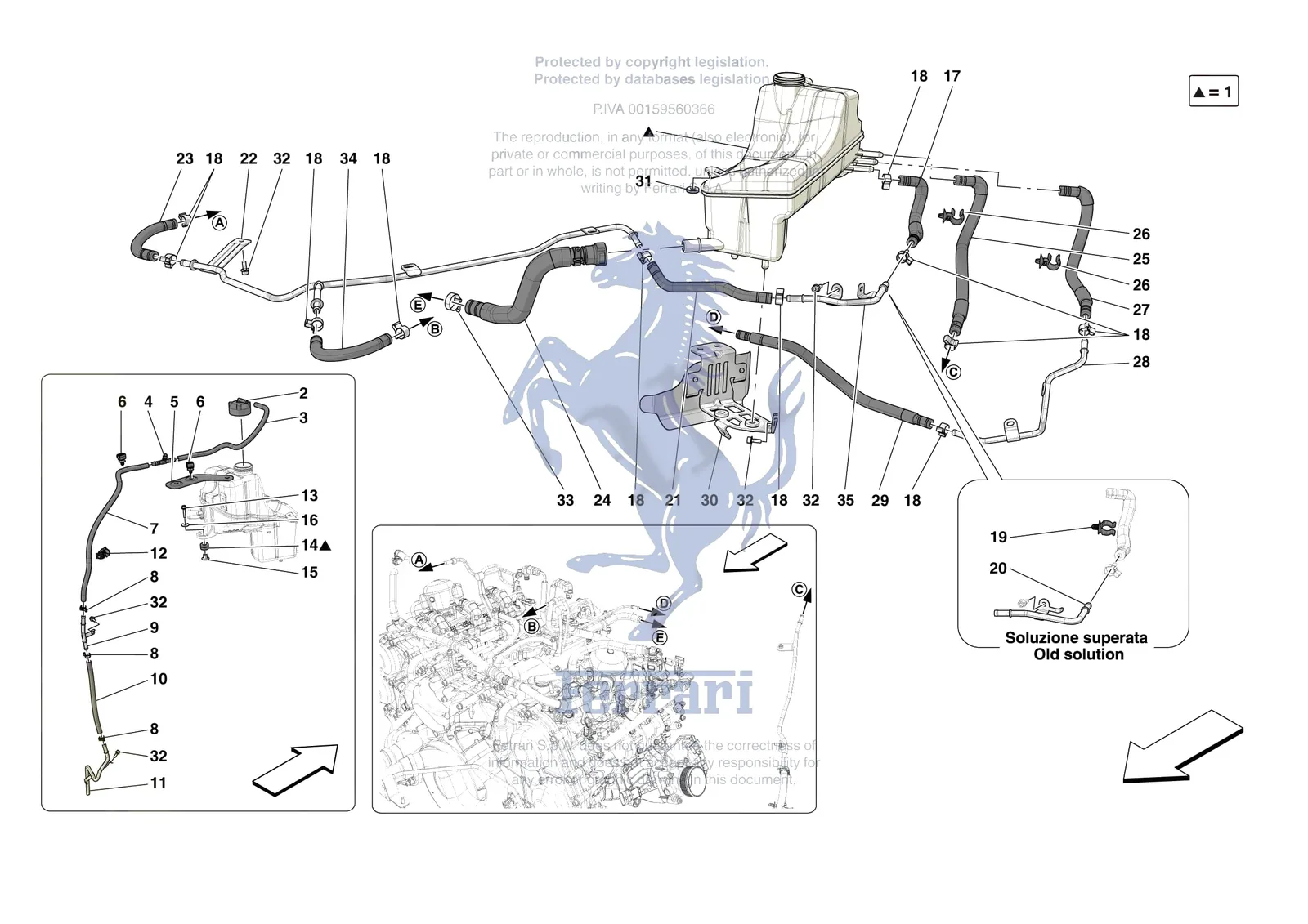 Ferrari 296 GTB [MECHANICAL SYSTEM] - D.15 - EXPANSION TANK exploded diagram