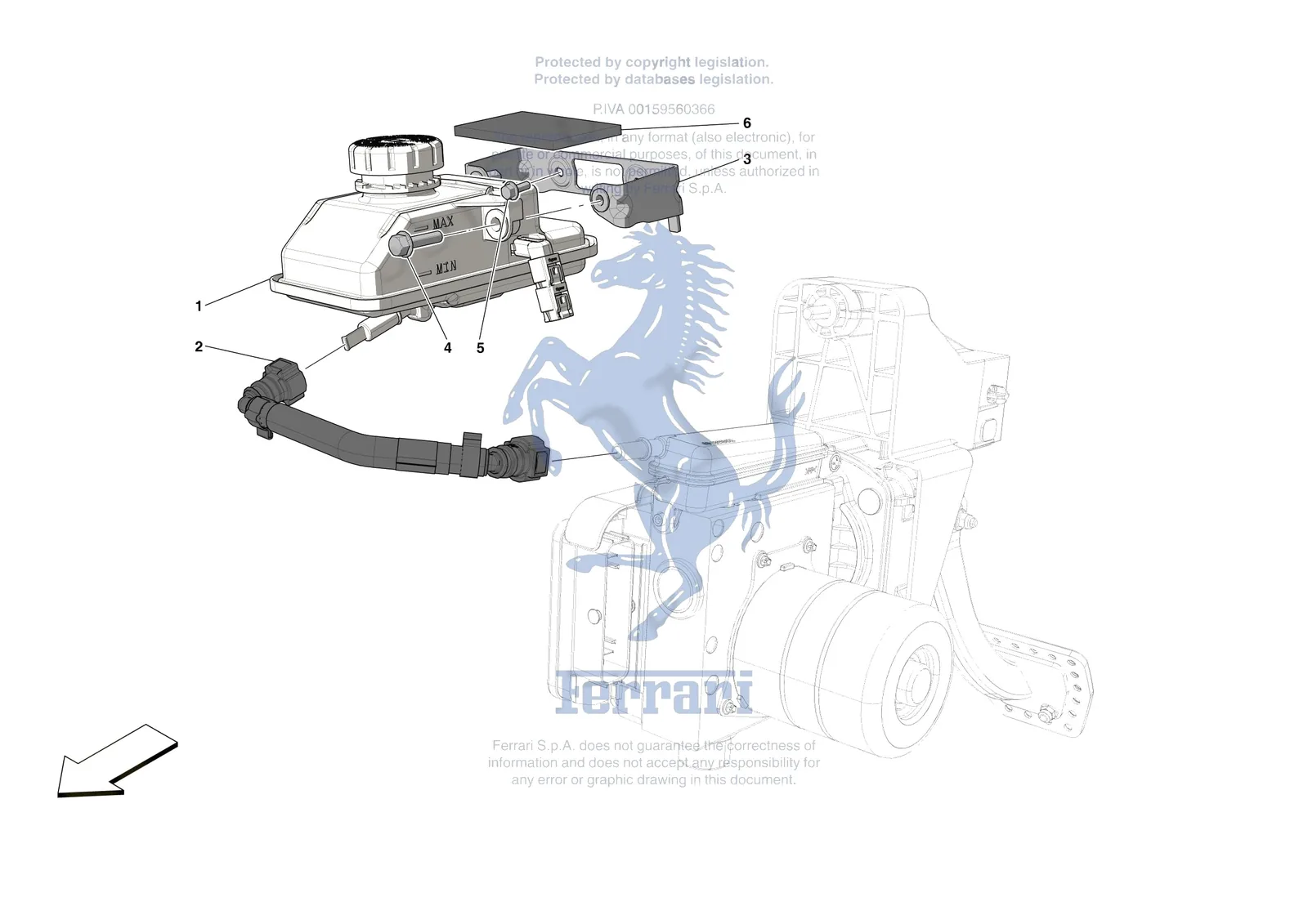 Ferrari 296 GTB [MECHANICAL SYSTEM] - D.22 - BRAKE MASTER CYLINDER RESERVOIR exploded diagram