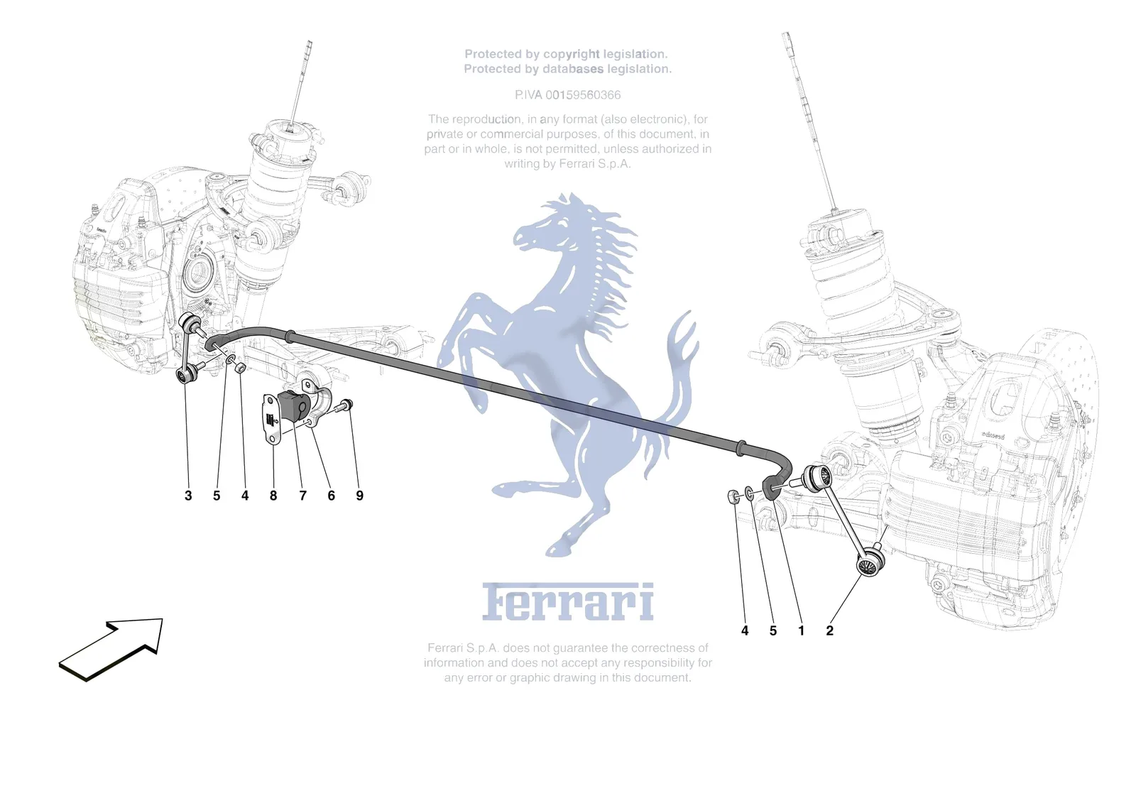 Ferrari 296 GTB [MECHANICAL SYSTEM] - D.26 - FRONT TORSION BAR exploded diagram