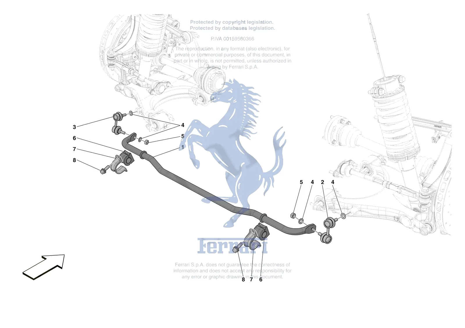 Ferrari 296 GTB [MECHANICAL SYSTEM] - D.28 - REAR TORSION BAR exploded diagram