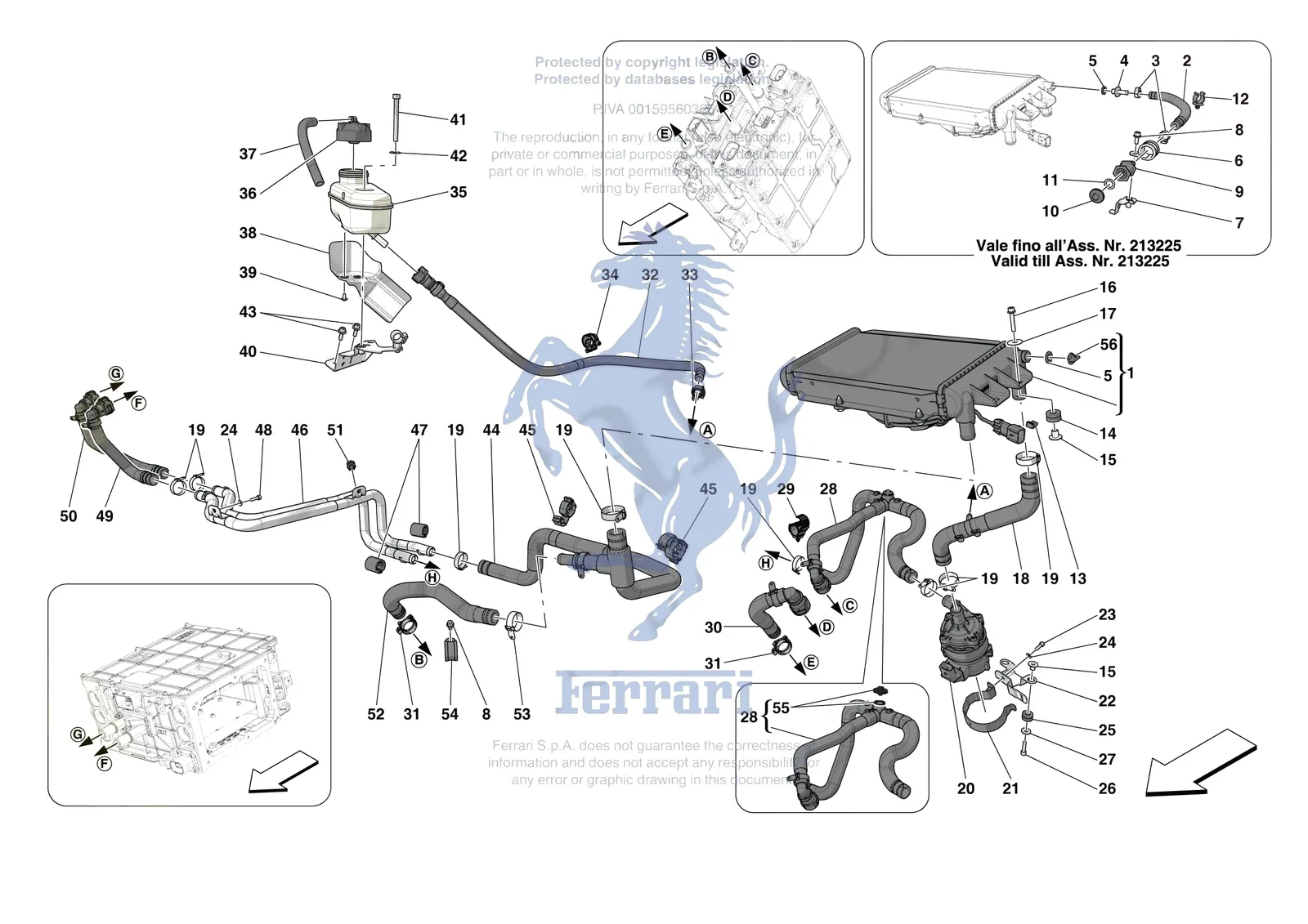 Ferrari 296 GTB [MECHANICAL SYSTEM] - D.35 - INVERTER COOLING exploded diagram