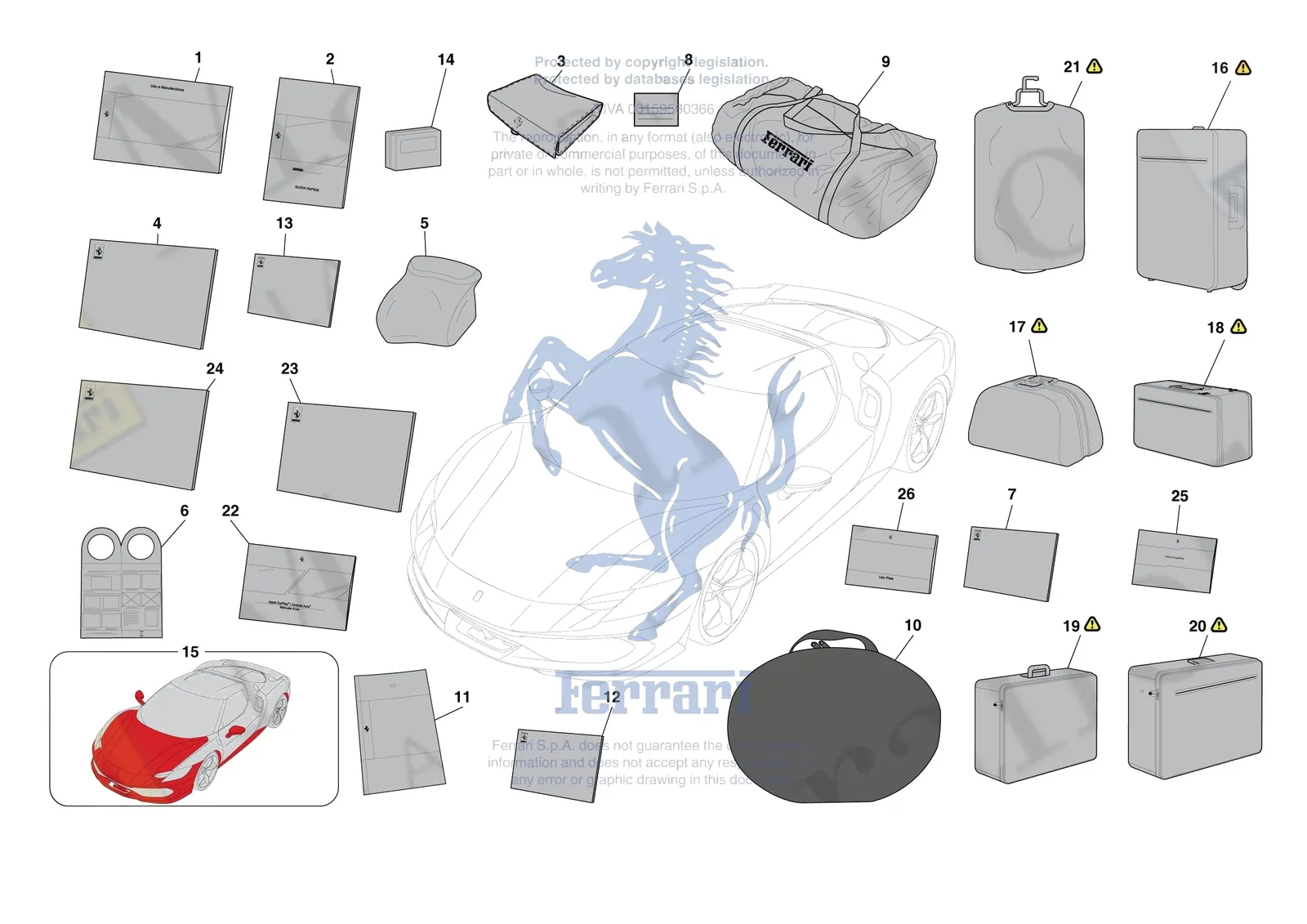 Ferrari 296 GTB [MECHANICAL SYSTEM] - D.39 - OTHER ACCESSORIES exploded diagram