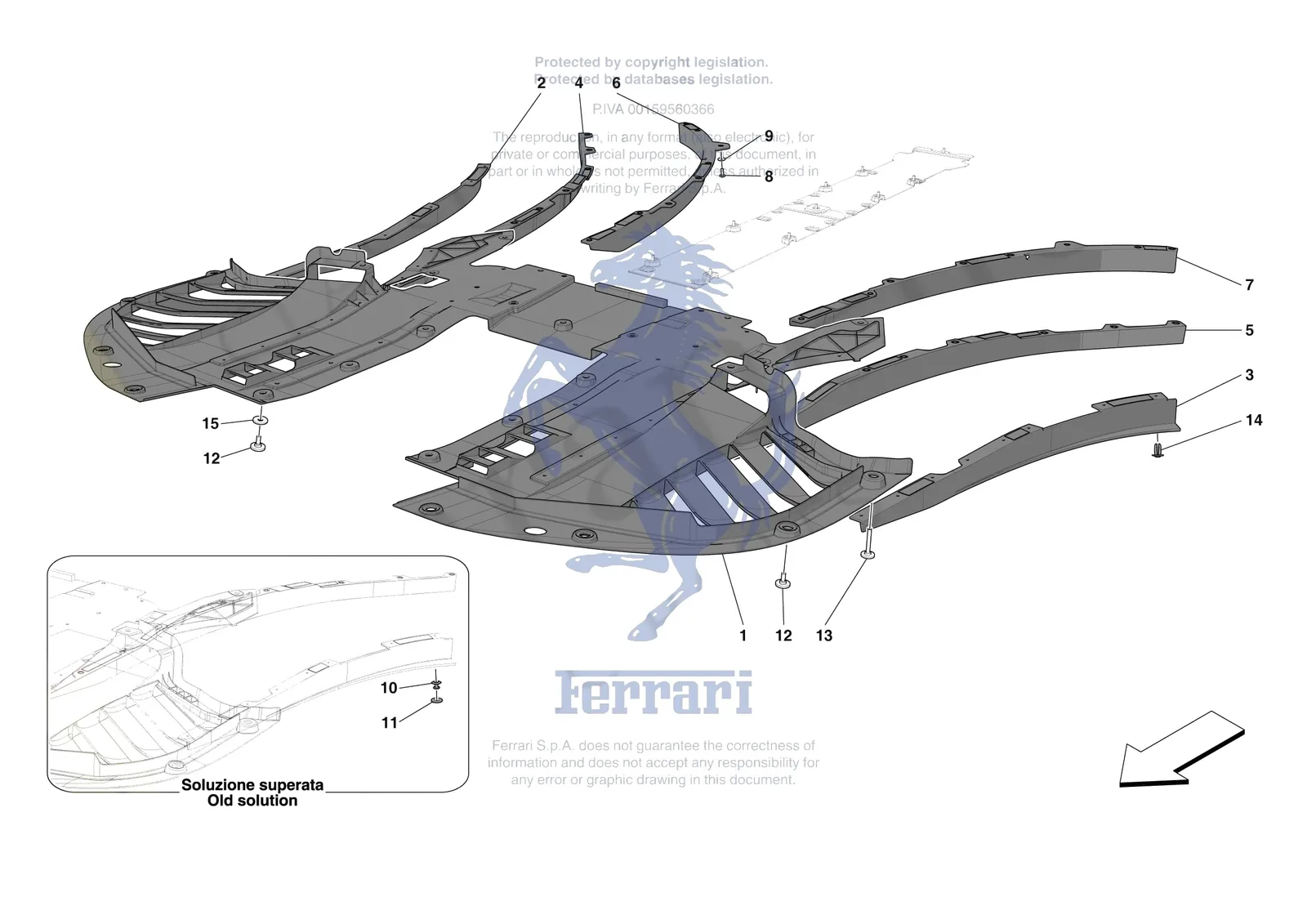 Ferrari 296 GTB [VEHICLE TRIM] - E.14 - FRONT SHIELDS exploded diagram