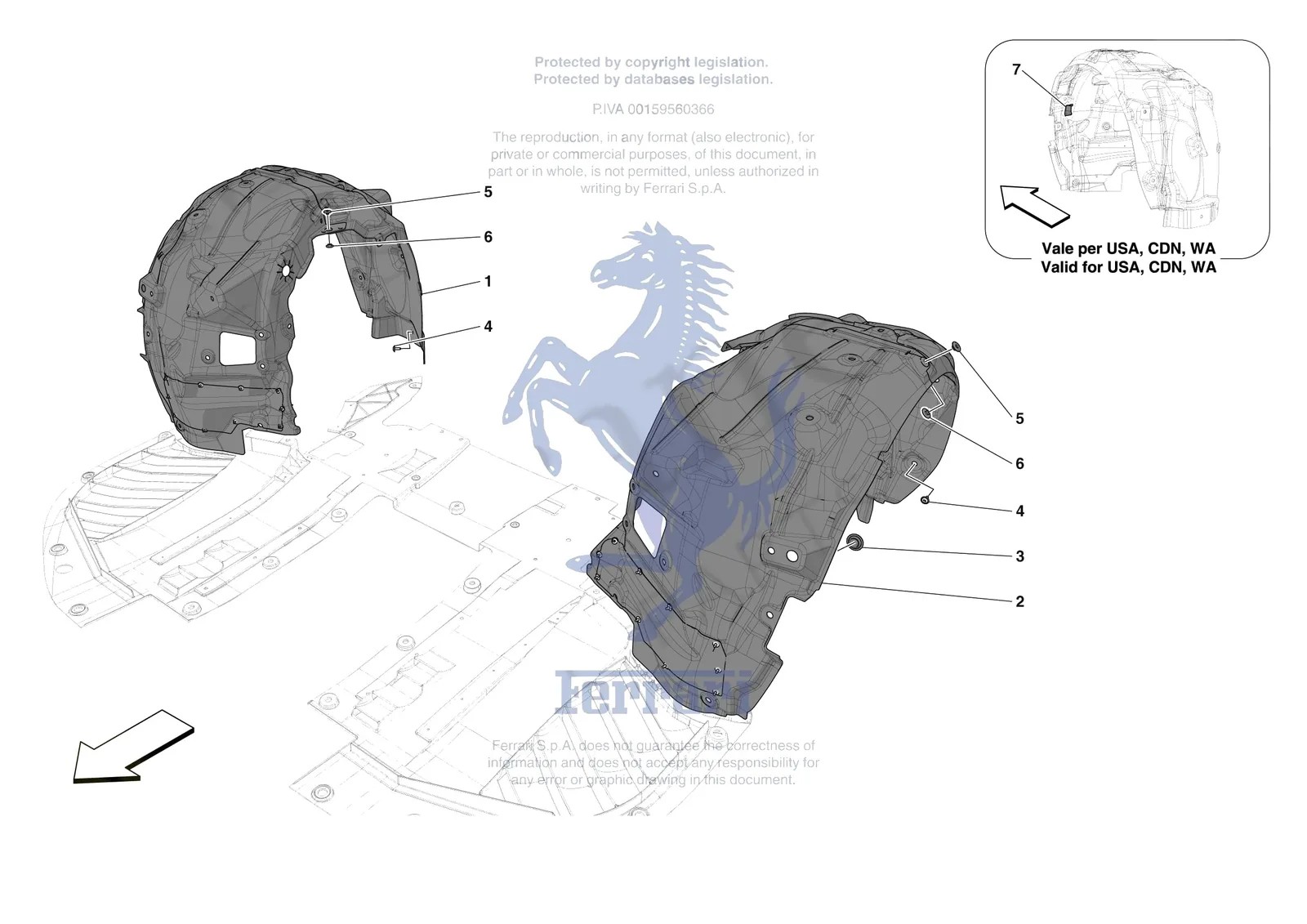 Ferrari 296 GTB [VEHICLE TRIM] - E.17 - FRONT WHEELHOUSE exploded diagram