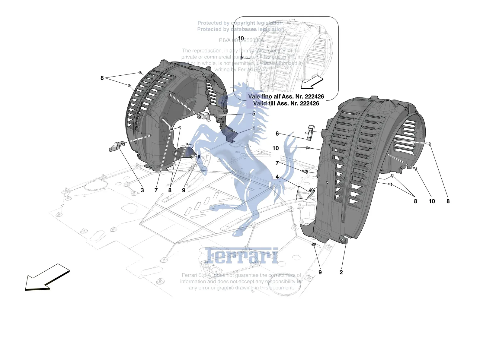 Ferrari 296 GTB [VEHICLE TRIM] - E.18 - REAR WHEELHOUSE exploded diagram