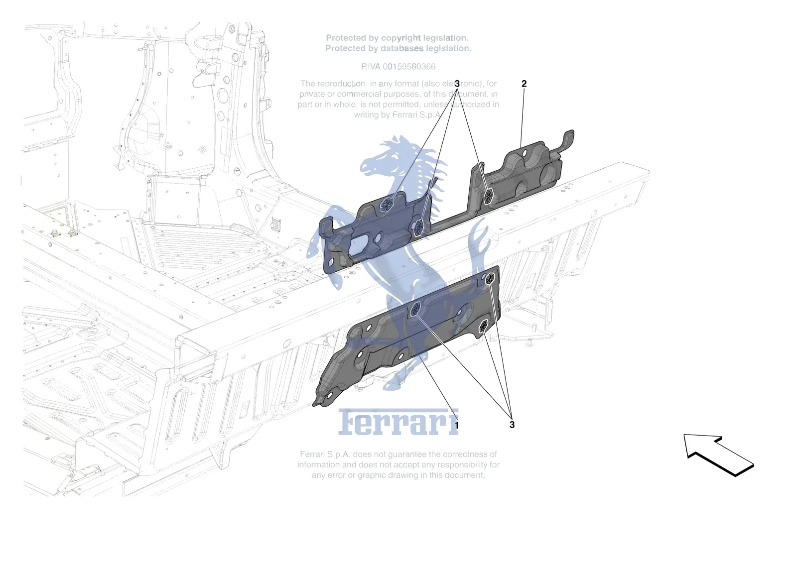 Ferrari 296 GTB [VEHICLE TRIM] - E.20 - ENGINE COMPARTMENT INSULATION exploded diagram