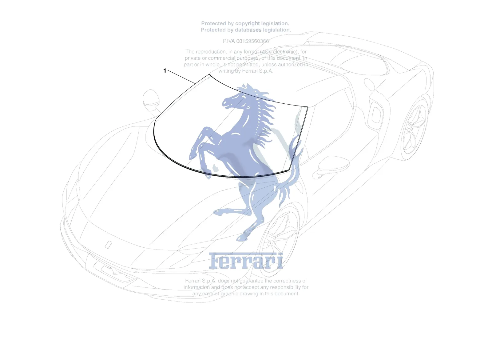 Ferrari 296 GTB [VEHICLE TRIM] - E.25 - WINDSCREEN exploded diagram
