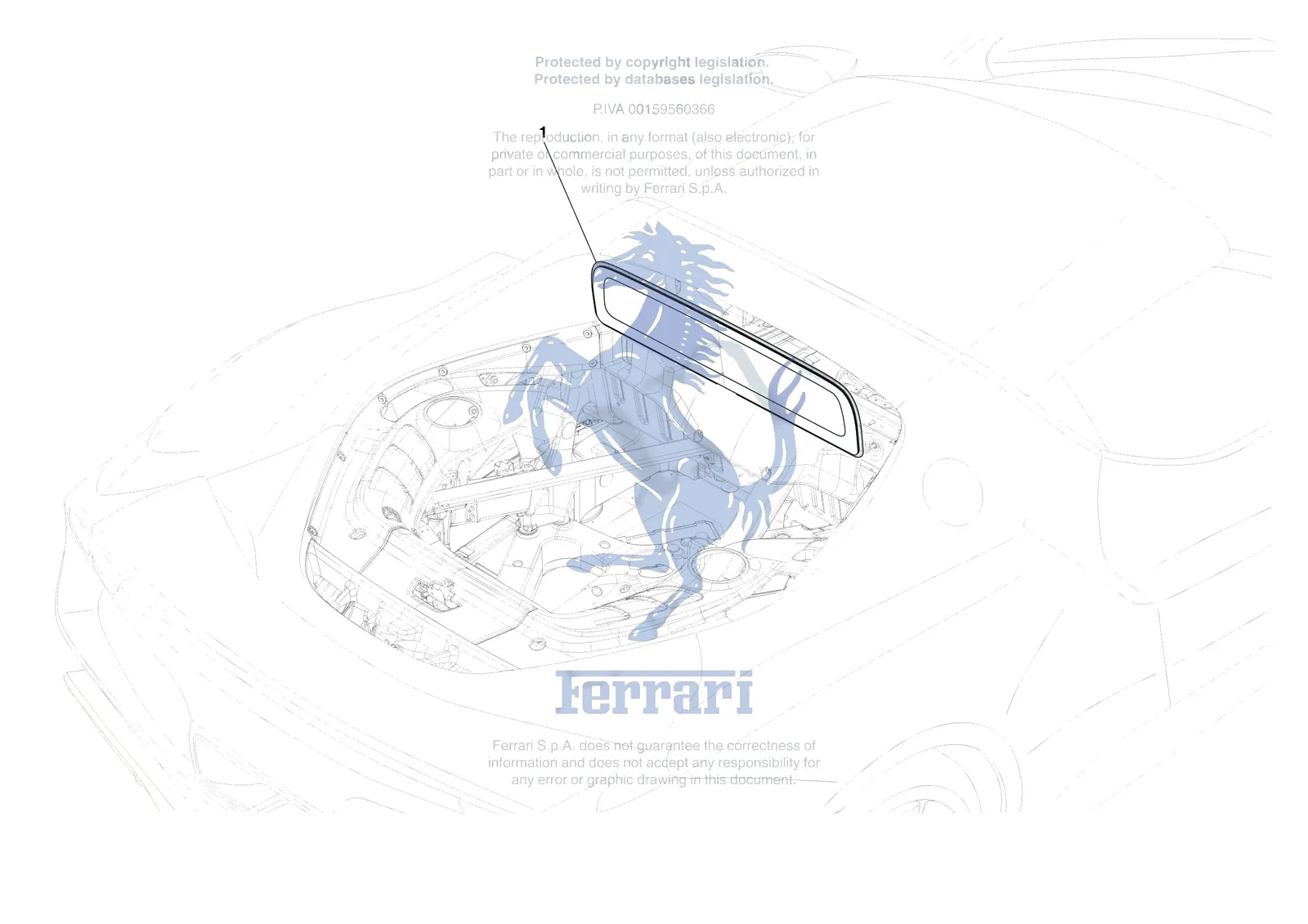 Ferrari 296 GTB [VEHICLE TRIM] - E.26 - REAR SCREEN exploded diagram