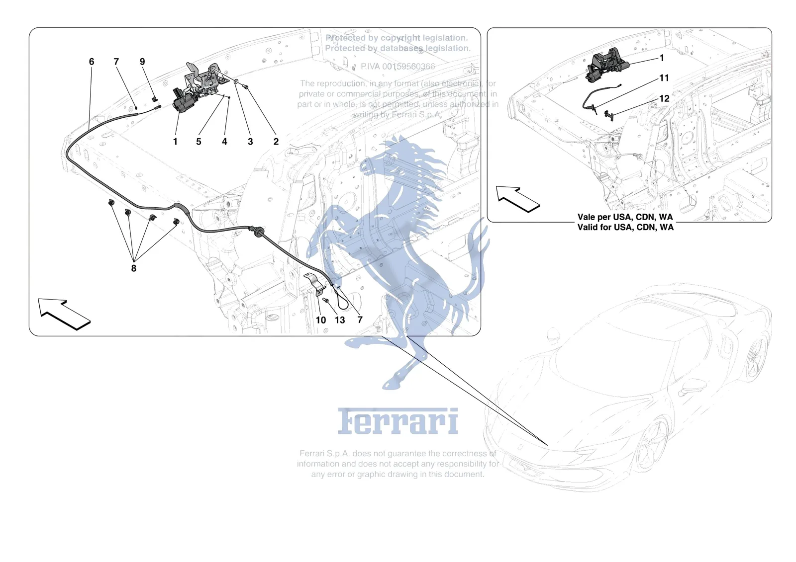 Ferrari 296 GTB [VEHICLE TRIM] - E.34 - FRONT LID LOCK exploded diagram