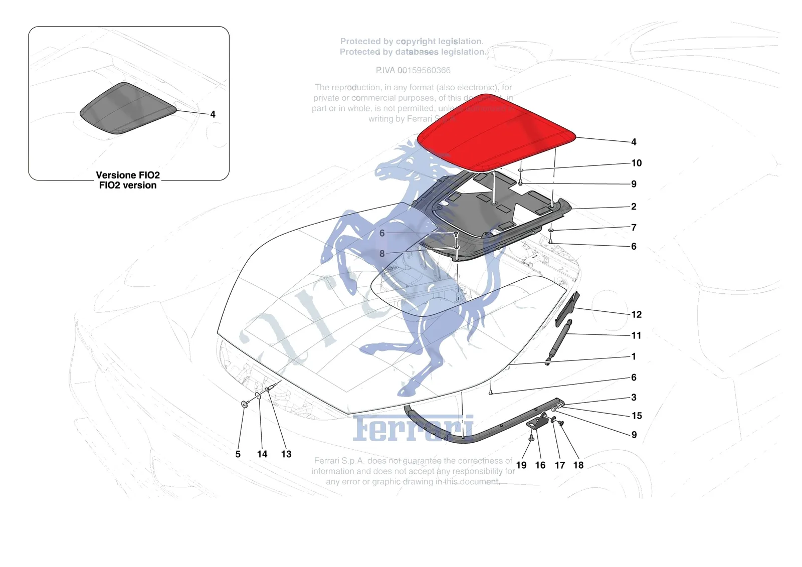 Ferrari 296 GTB [VEHICLE TRIM] - E.36 - REAR LID TRIM exploded diagram