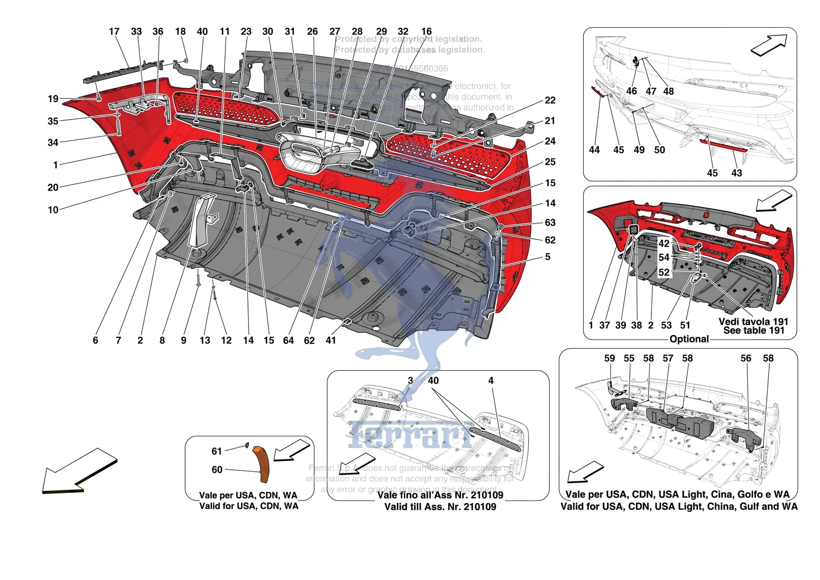 Ferrari 296 GTB [VEHICLE TRIM] - E.42 - REAR BUMPER exploded diagram