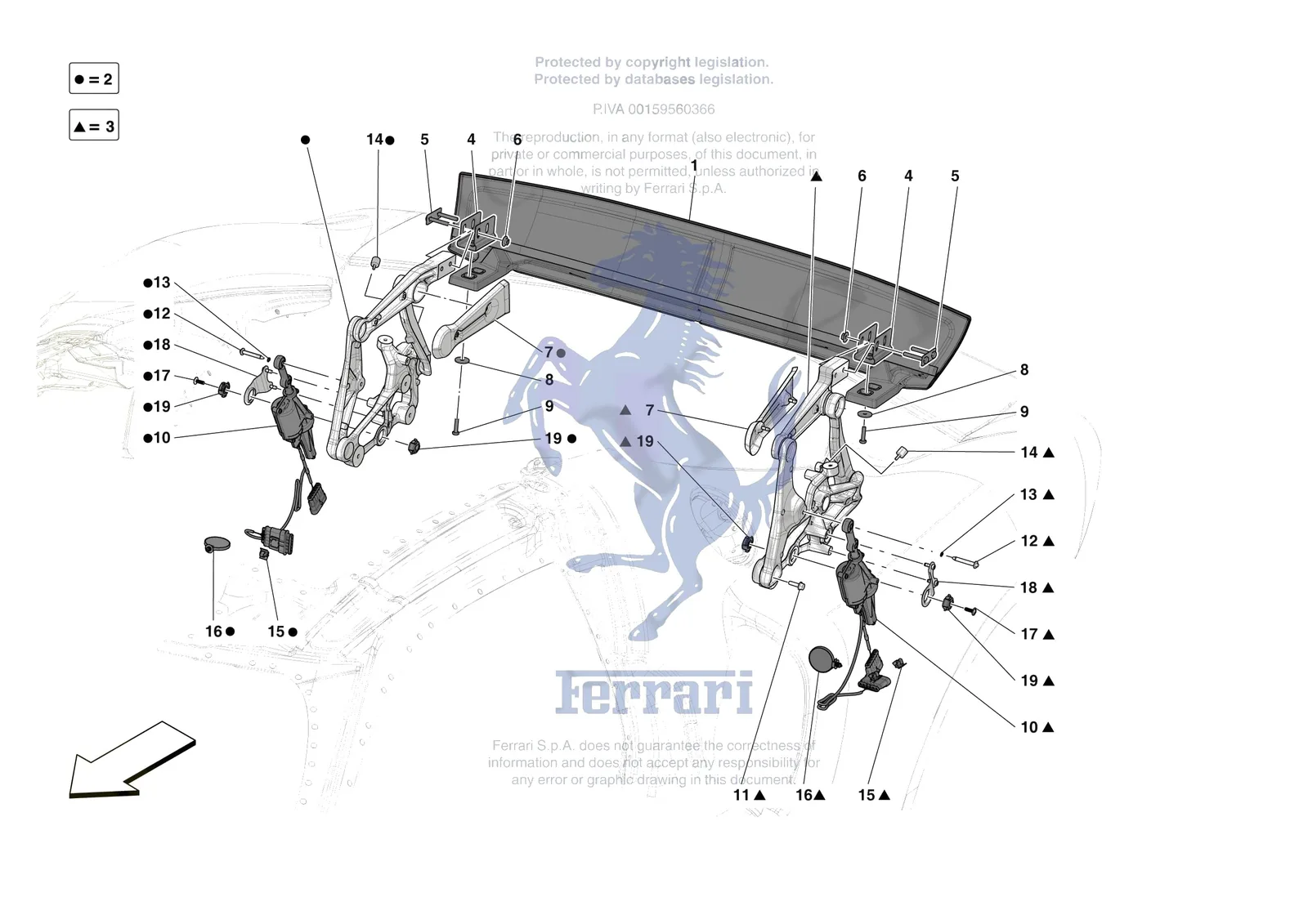 Ferrari 296 GTB [VEHICLE TRIM] - E.42 - REAR ACTIVE AERO exploded diagram