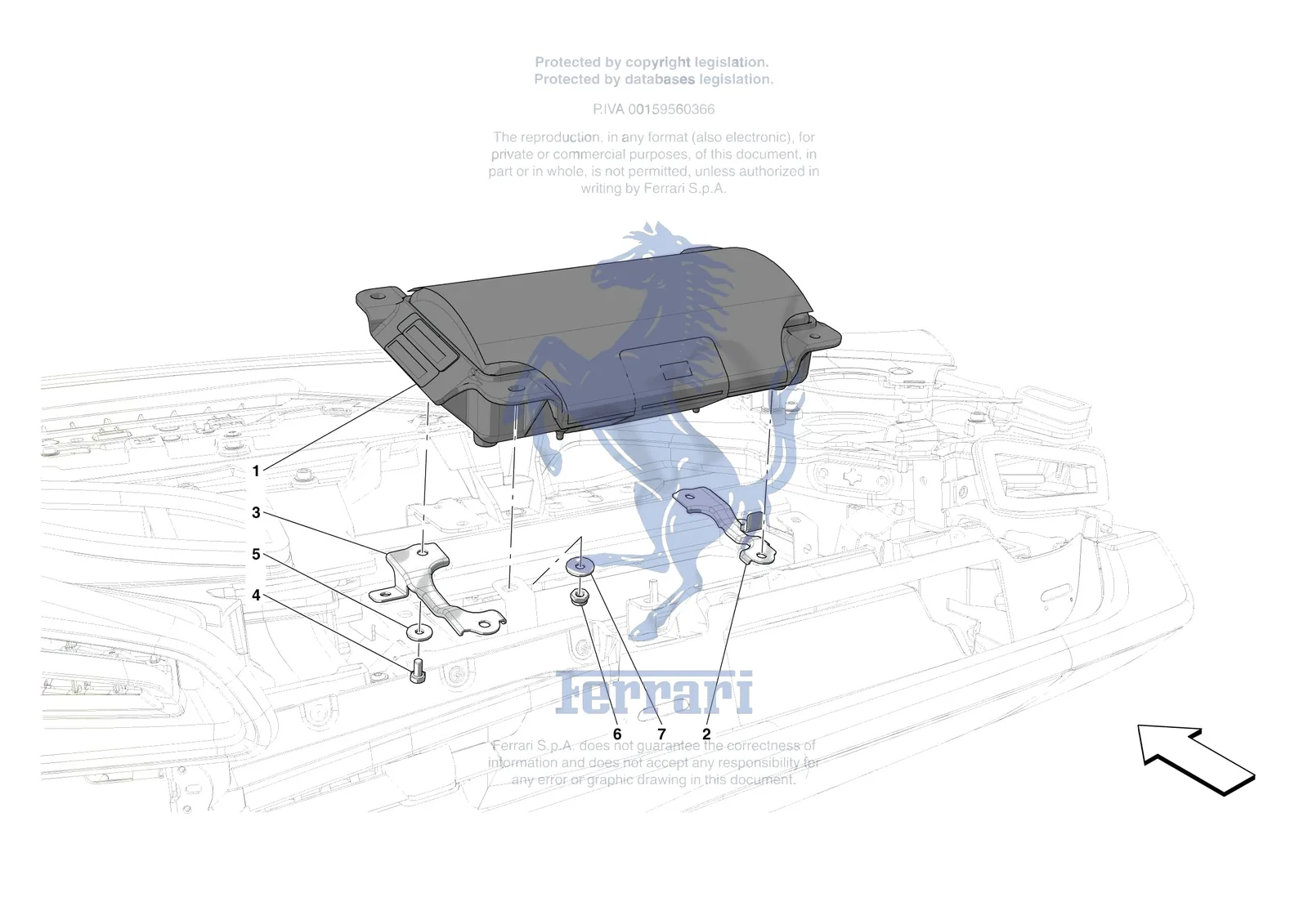 Ferrari 296 GTB [VEHICLE TRIM] - E.47.08 - DASHBOARD - PASSENGER AIRBAG exploded diagram