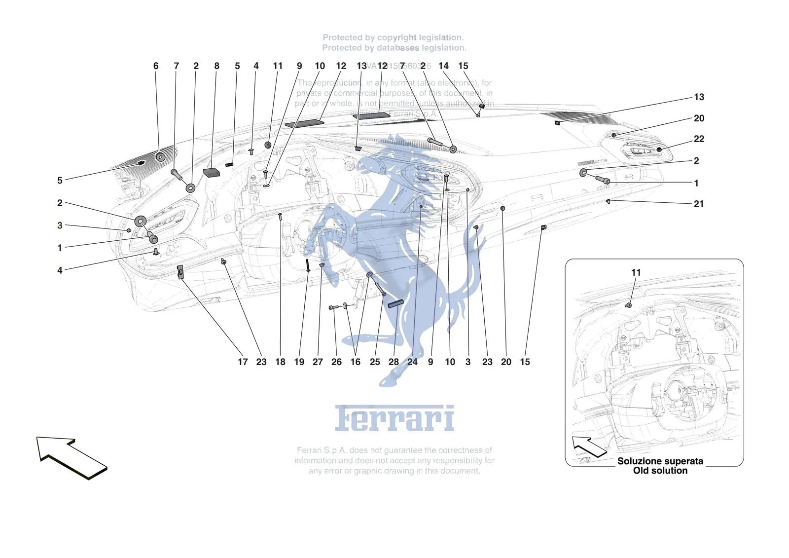 Ferrari 296 GTB [VEHICLE TRIM] - E.47.09 - DASHBOARD - FASTENERS exploded diagram