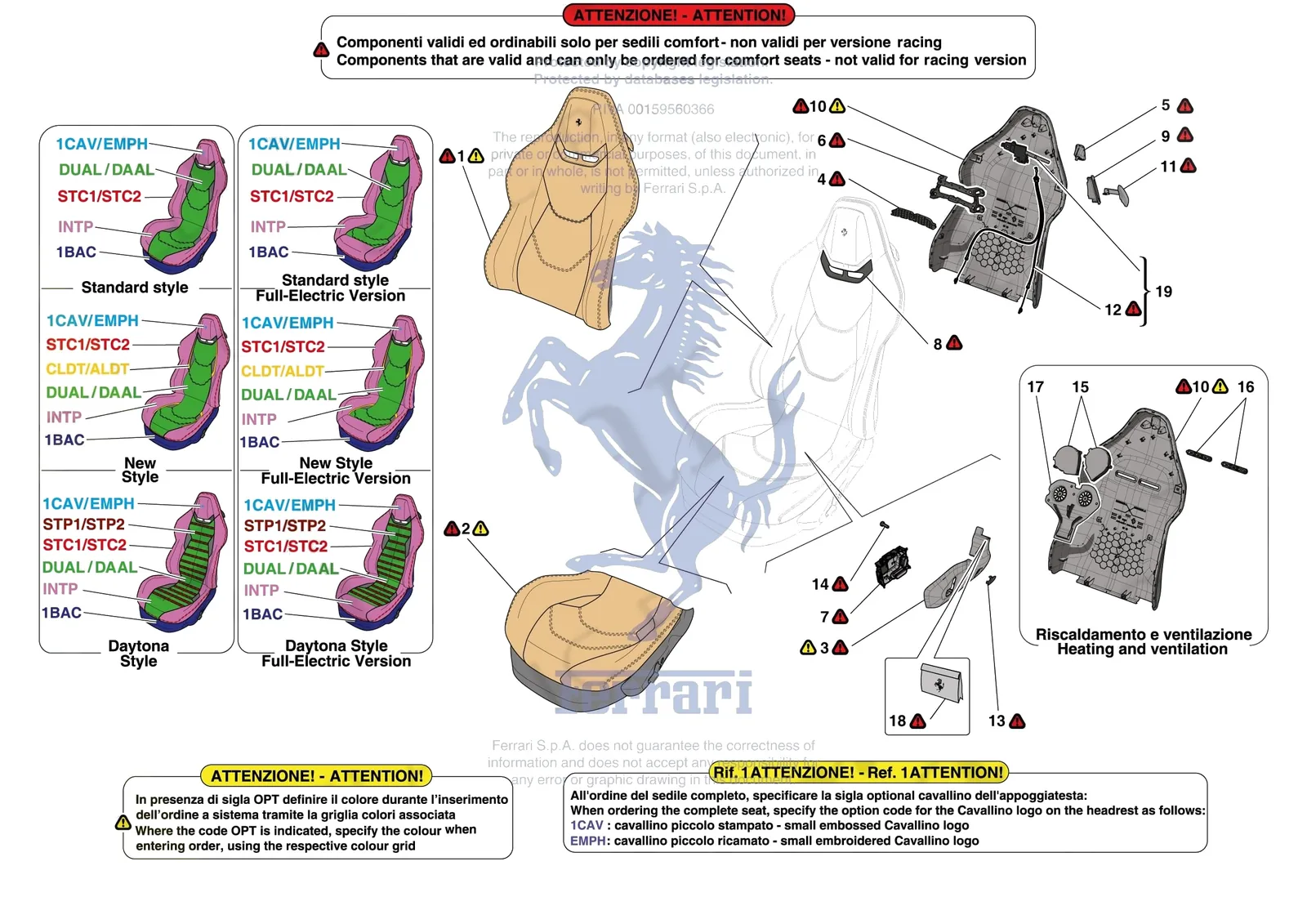 Ferrari 296 GTB [VEHICLE TRIM] - E.51.02 - FRONT SEATS - SEAT TRIMS exploded diagram