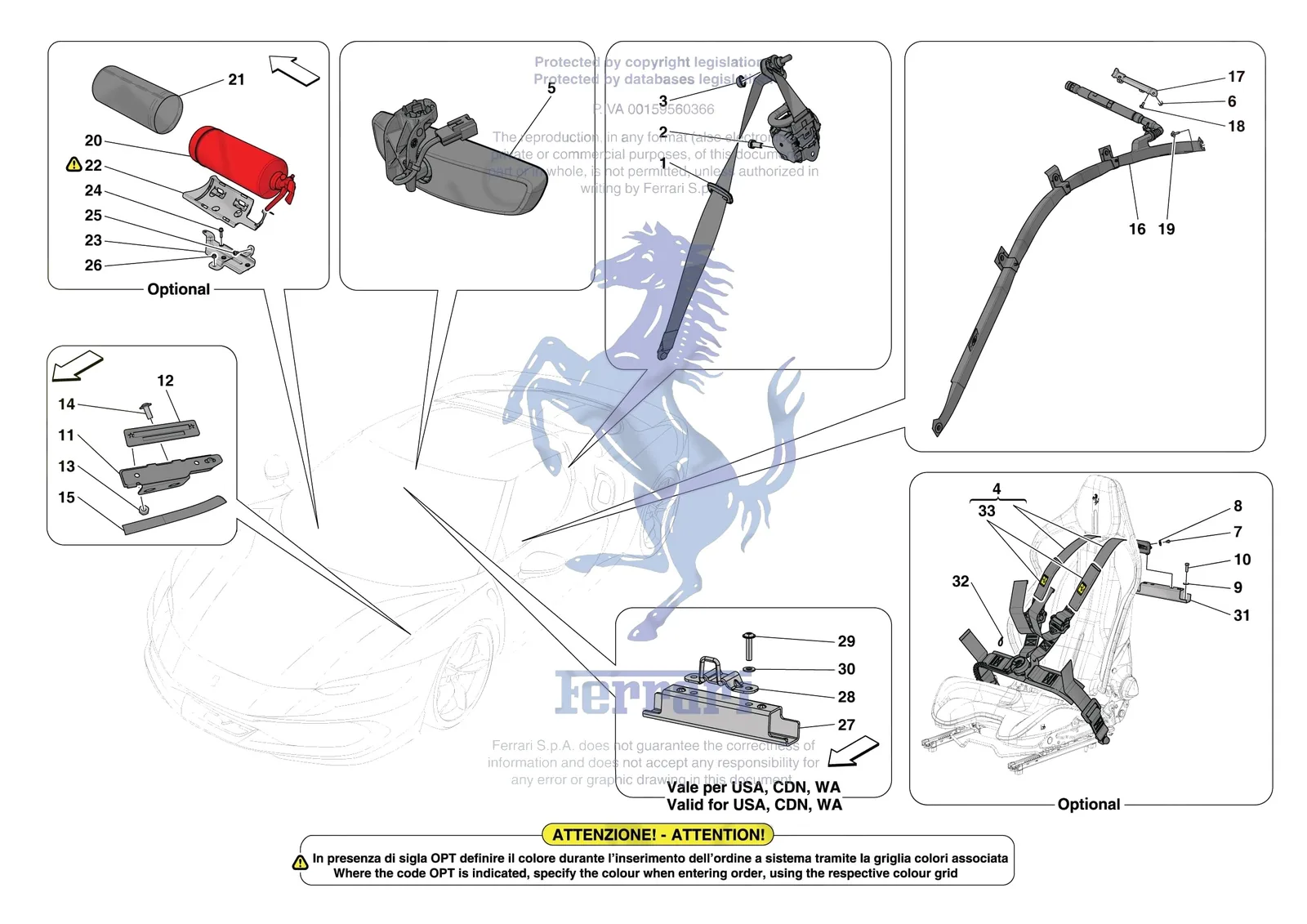 Ferrari 296 GTB [VEHICLE TRIM] - E.53 - OTHER INTERIOR TRIM ACCESSORIES exploded diagram