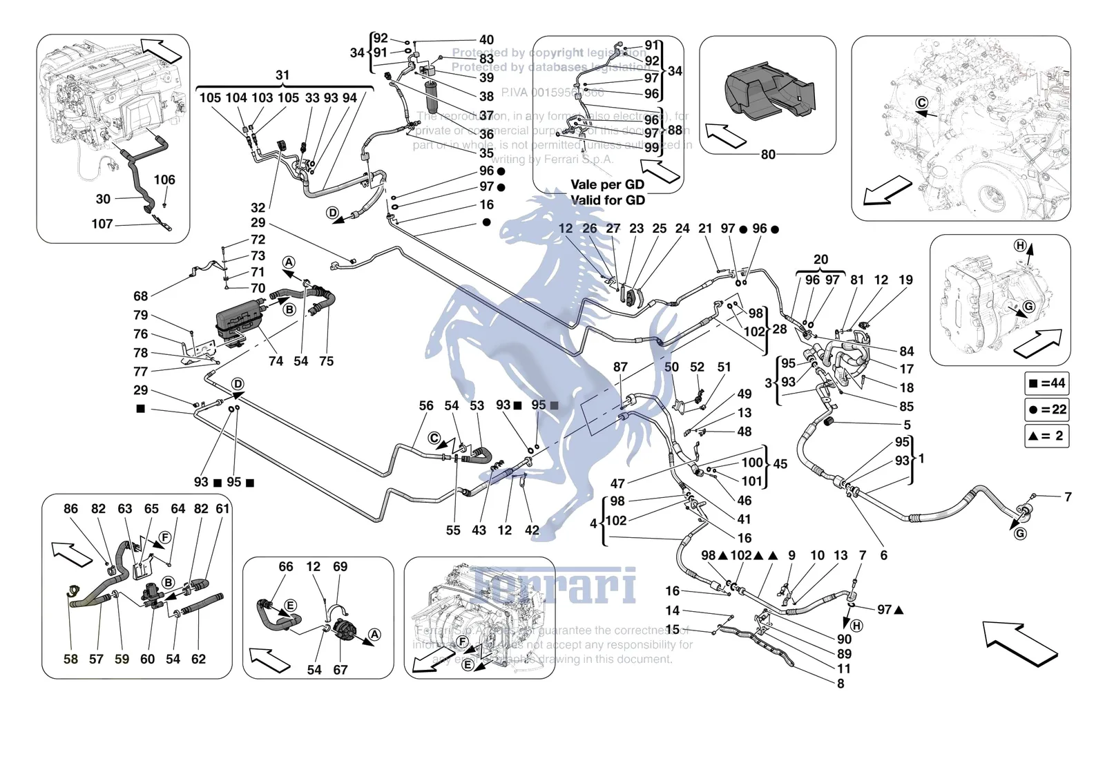 Ferrari 296 GTB [VEHICLE TRIM] - E.57.02 - AC SYSTEM - AIR CONDITIONER SYSTEM exploded diagram