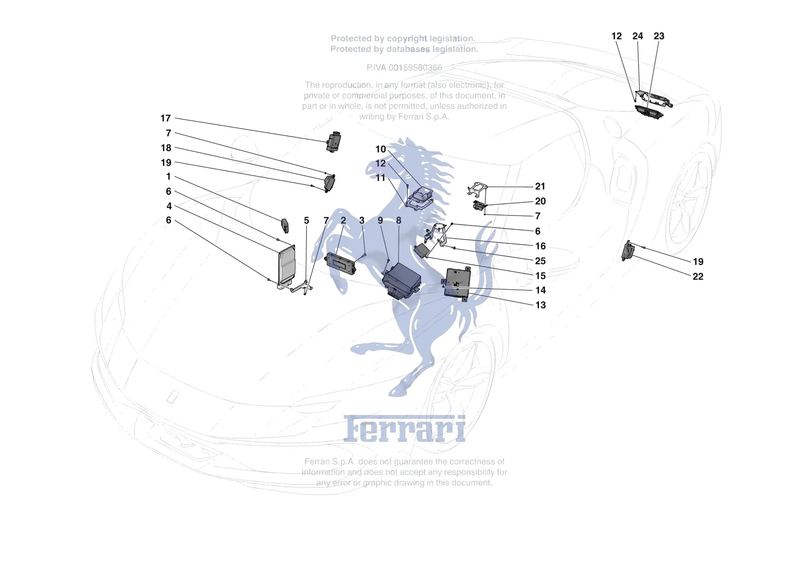 Ferrari 296 GTB [ELECTRICAL SYSTEM] - F.06 - ELECTRICAL SYSTEM CONTROL UNITS exploded diagram