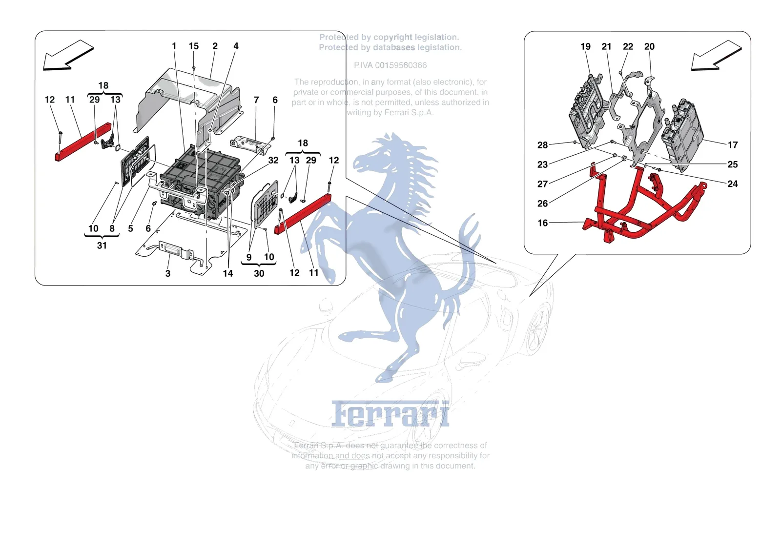 Ferrari 296 GTB [ELECTRICAL SYSTEM] - F.15 - POWER ELECTRONICS exploded diagram