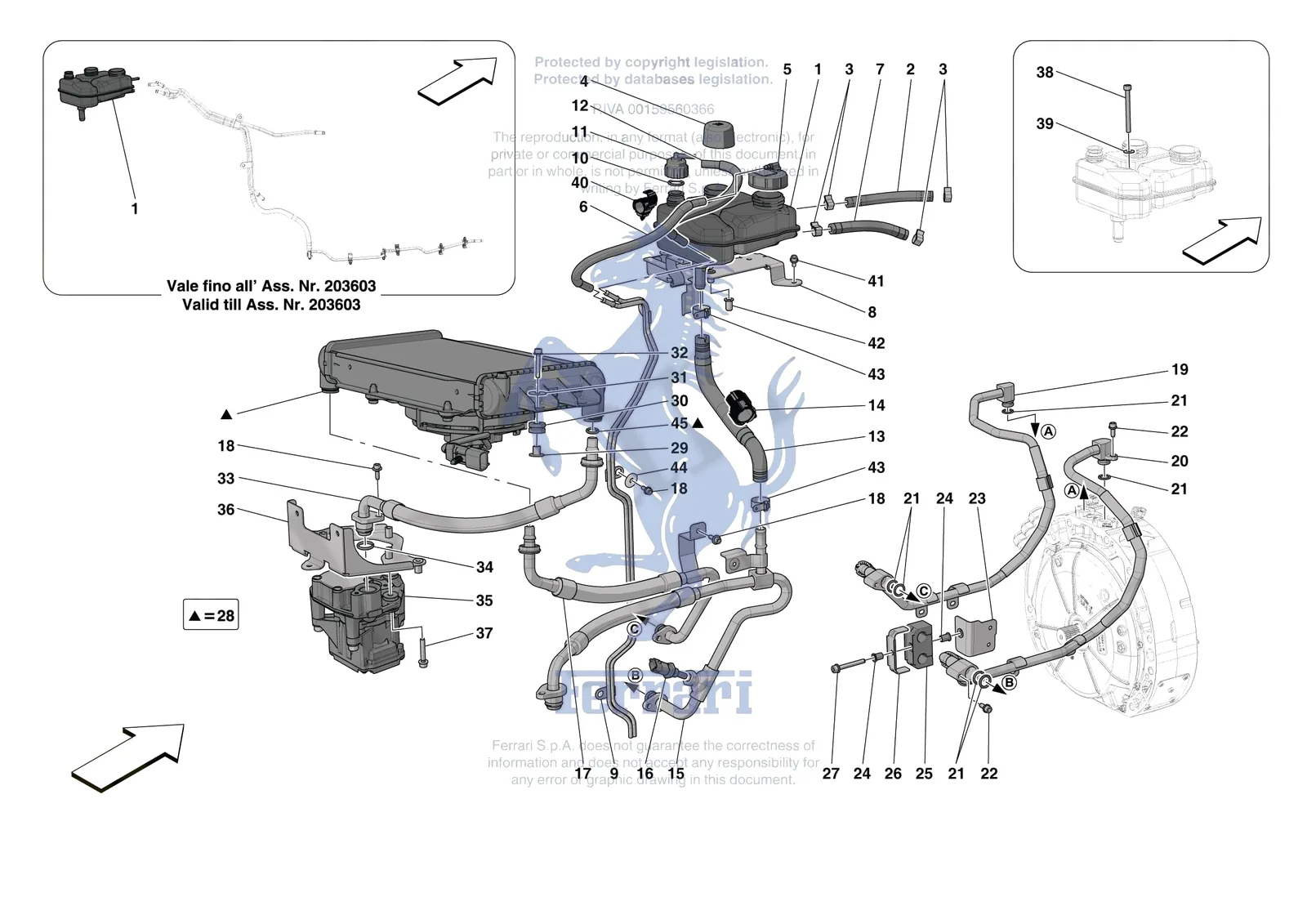 Ferrari 296 GTB [ELECTRICAL SYSTEM] - F.20 - ELECTRIC MACHINE COOLING exploded diagram