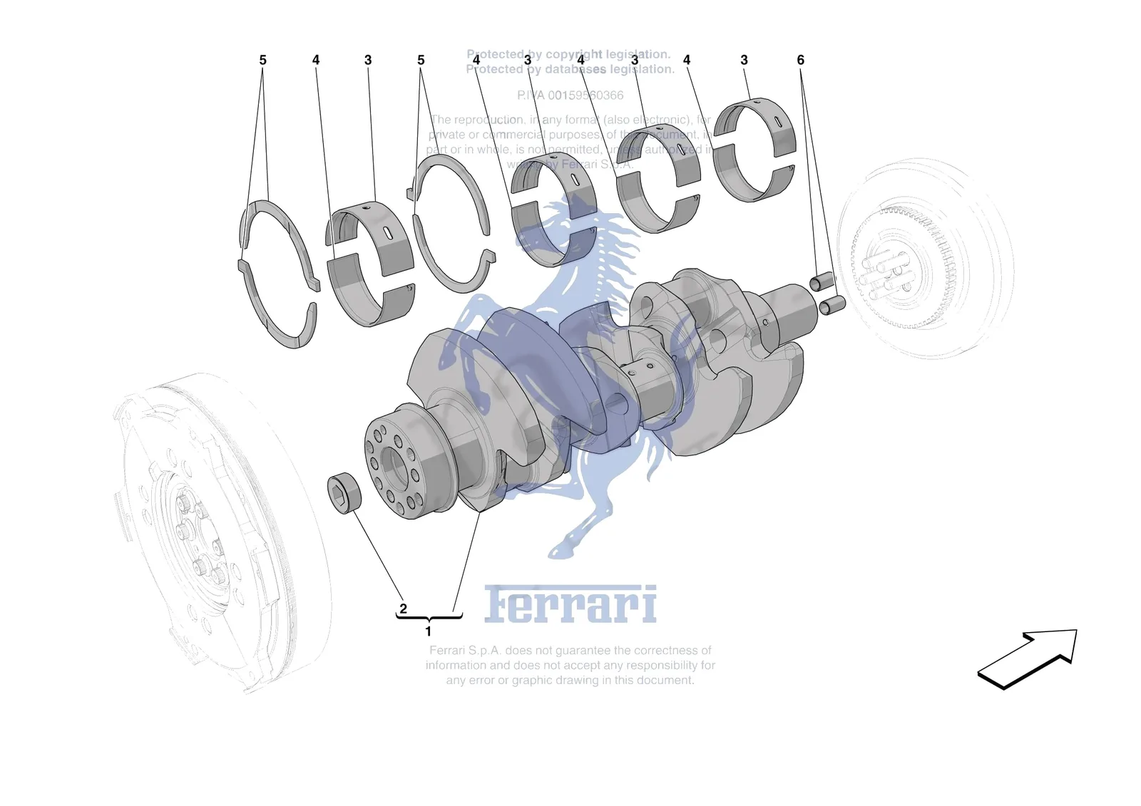 Ferrari 296 GTS [ENGINE] - B.04 - CRANKSHAFT exploded diagram