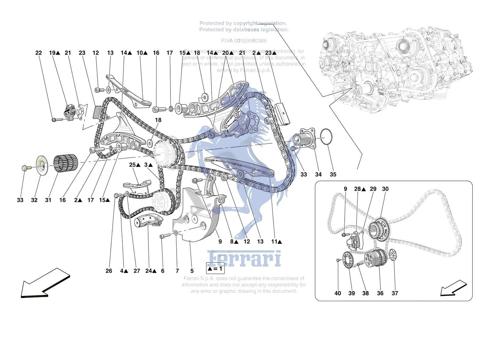 Ferrari 296 GTS [ENGINE] - B.09 - TIMING SYSTEM DRIVE exploded diagram