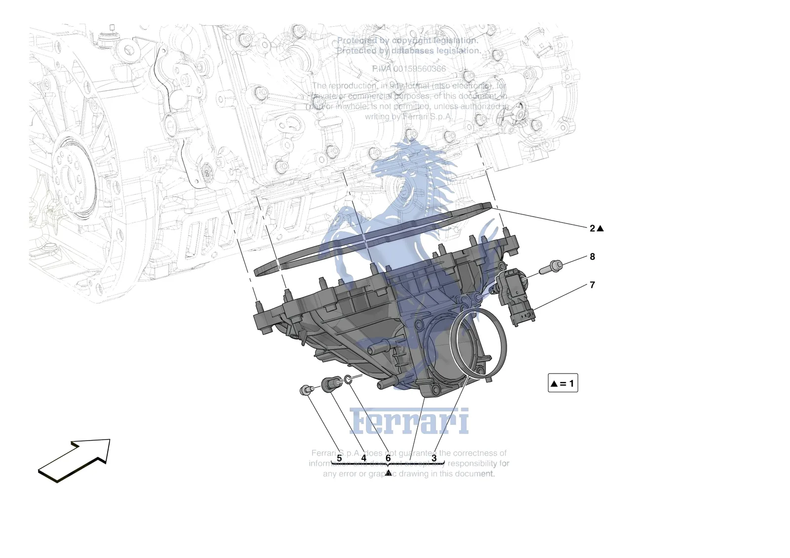 Ferrari 296 GTS [ENGINE] - B.14 - ENGINE INTAKE DUCT exploded diagram