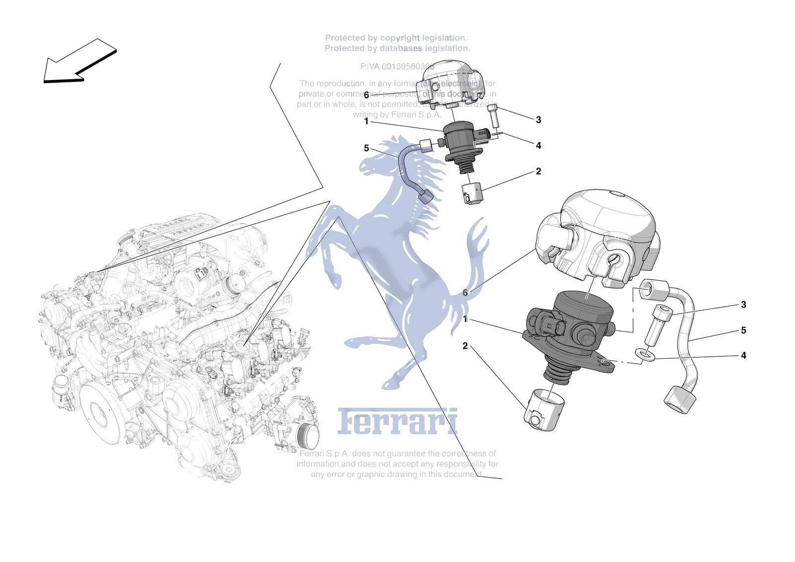 Ferrari 296 GTS [ENGINE] - B.18 - FUEL PUMPS exploded diagram