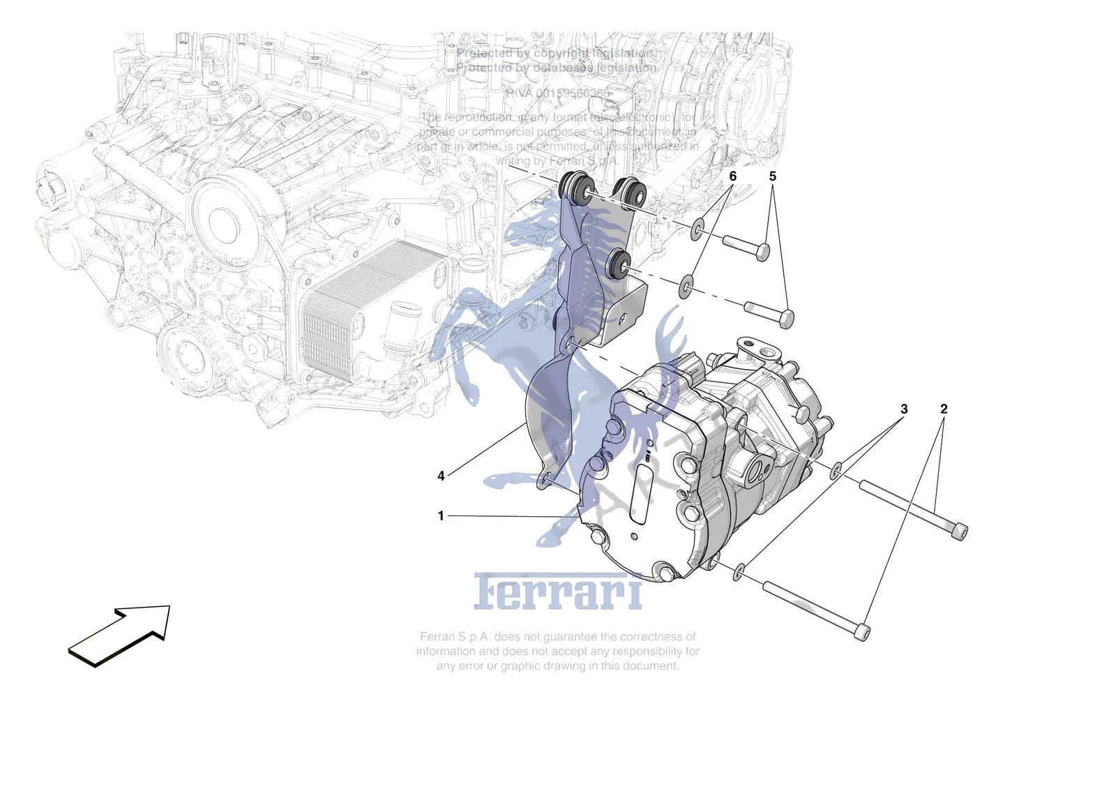 Ferrari 296 GTS [ENGINE] - B.29 - AC COMPRESSOR exploded diagram