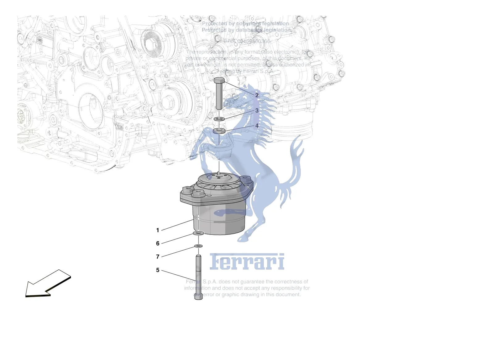 Ferrari 296 GTS [MECHANICAL SYSTEM] - D.01 - ENGINE SUSPENSION BUSH exploded diagram