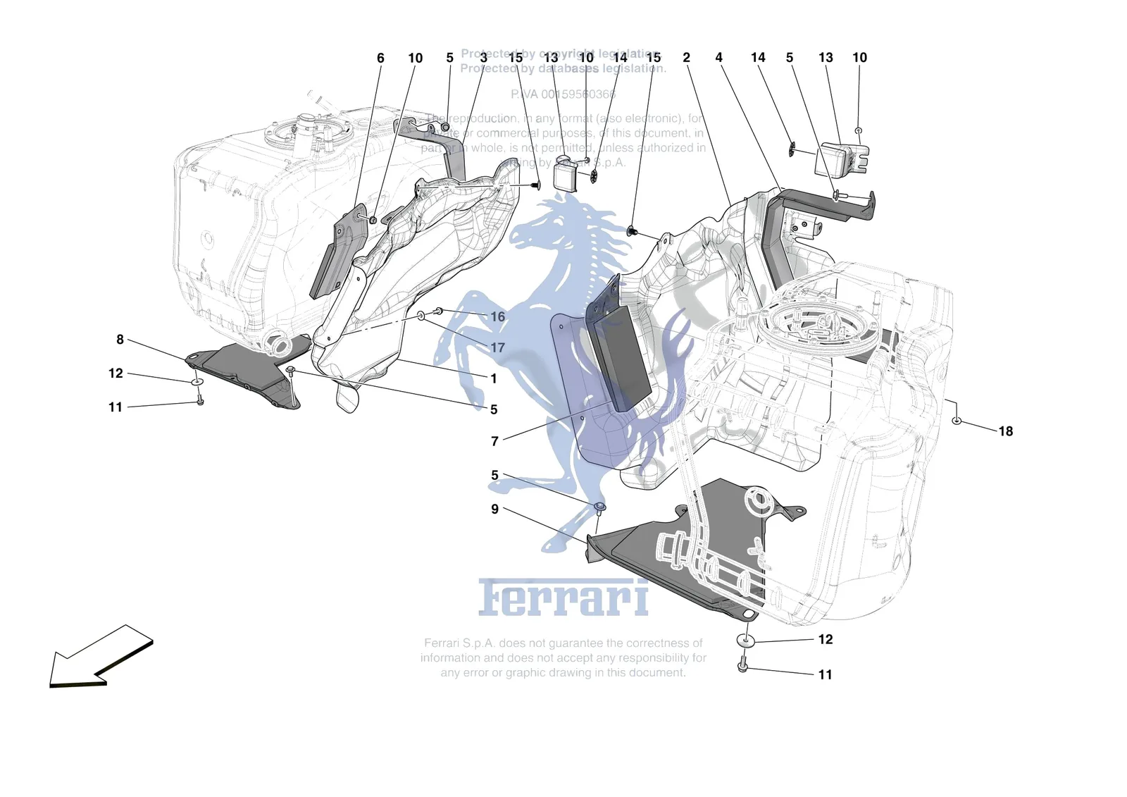 Ferrari 296 GTS [MECHANICAL SYSTEM] - D.12 - TANK MOUNTS exploded diagram