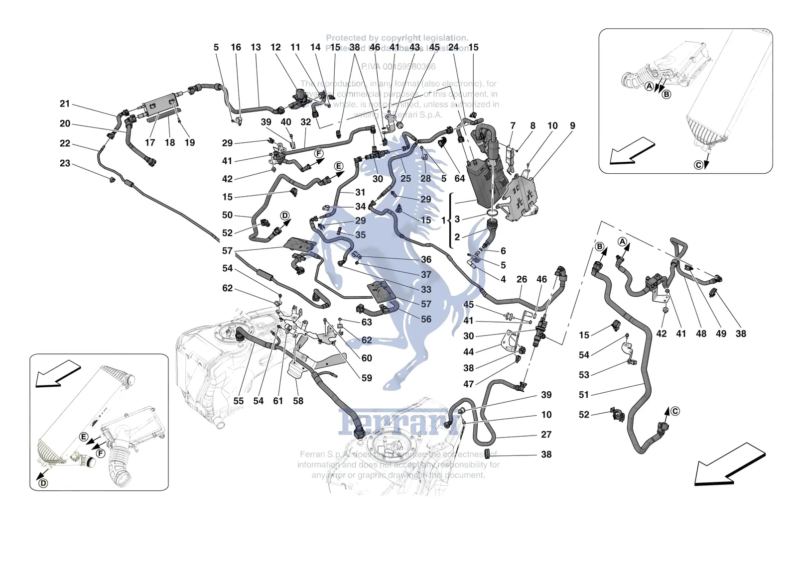 Ferrari 296 GTS [MECHANICAL SYSTEM] - D.13 - EVAPORATIVE EMISSIONS CONTROL SYSTEM exploded diagram