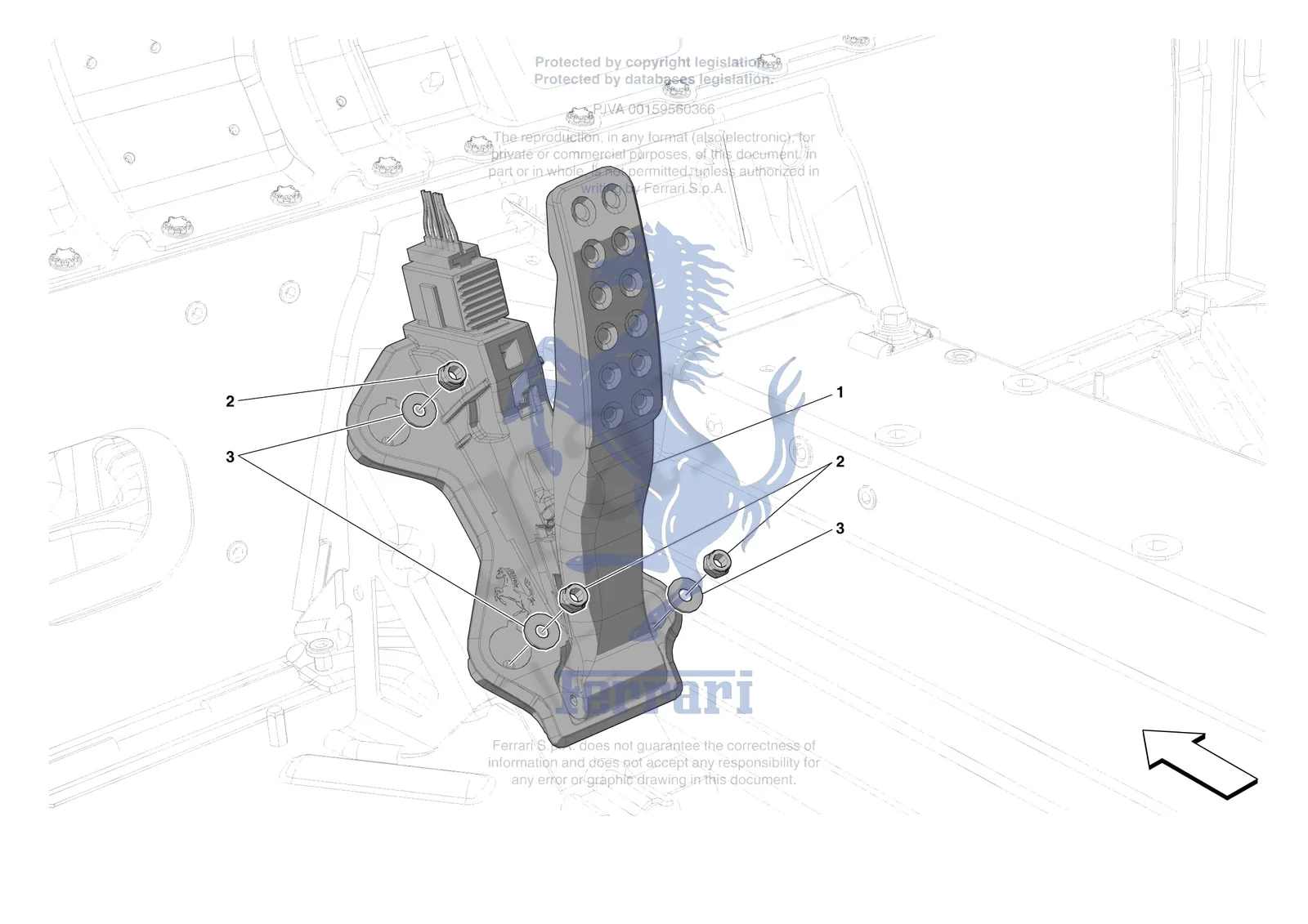 Ferrari 296 GTS [MECHANICAL SYSTEM] - D.19 - ACCELERATOR CONTROL exploded diagram