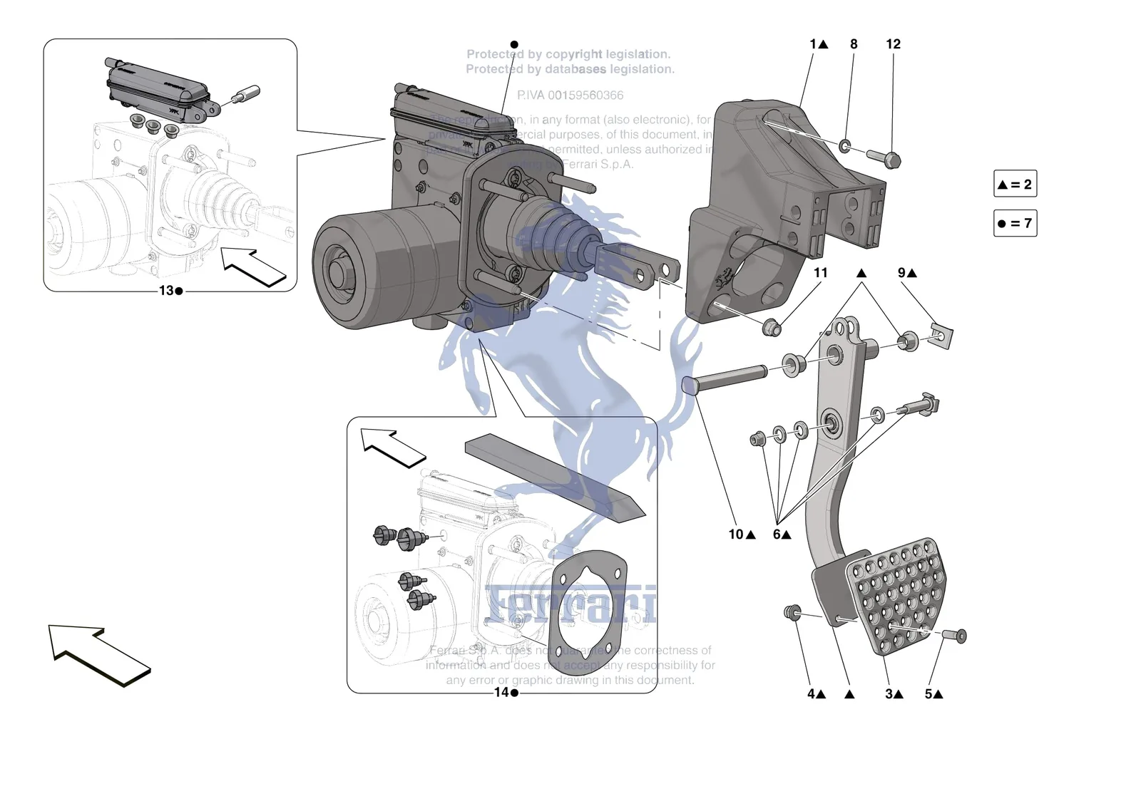 Ferrari 296 GTS [MECHANICAL SYSTEM] - D.20 - PEDAL BOARD exploded diagram
