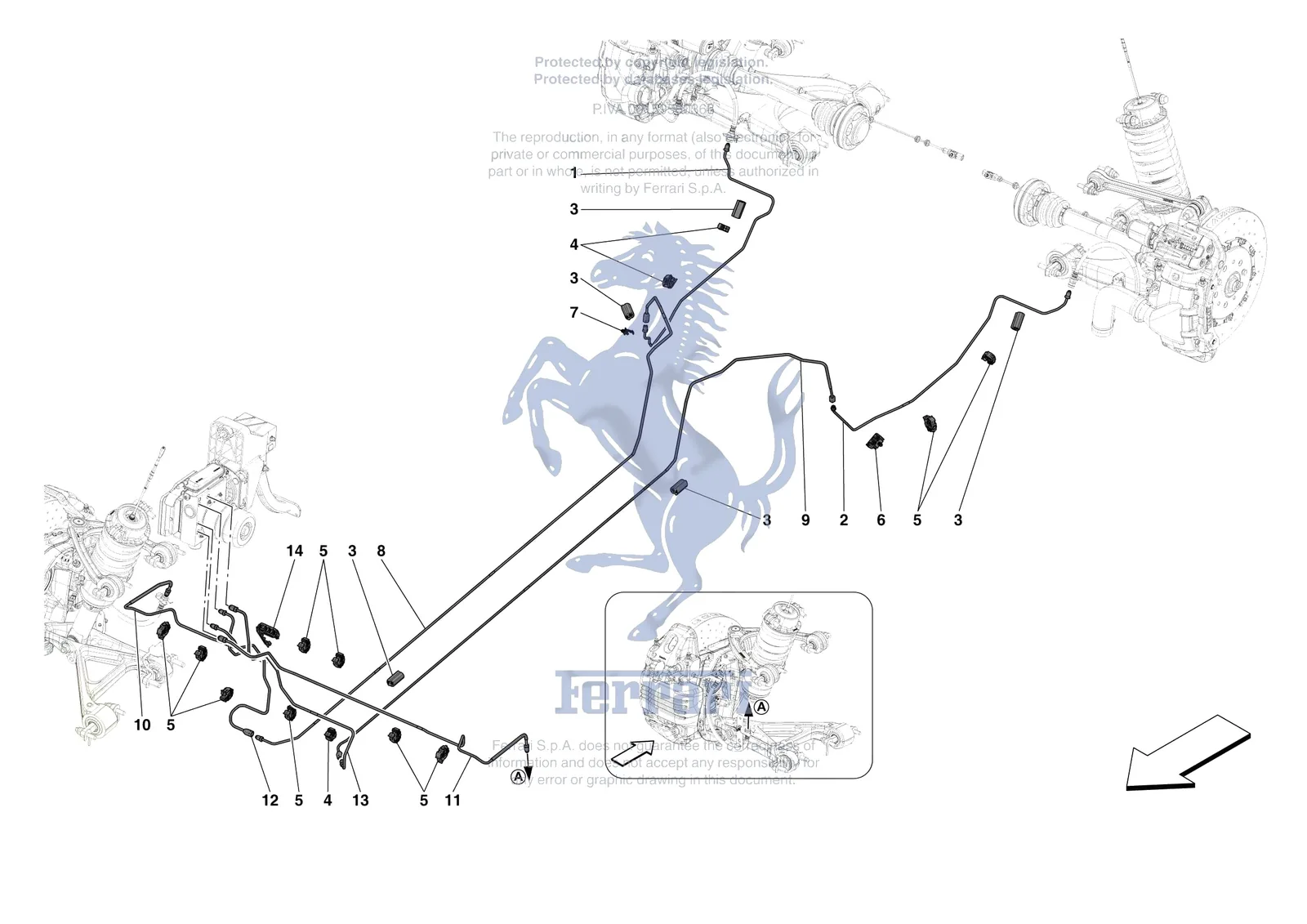 Ferrari 296 GTS [MECHANICAL SYSTEM] - D.23.02 - HYDRAULIC BRAKE CONTROL PIPES -Applicable for RHD- exploded diagram