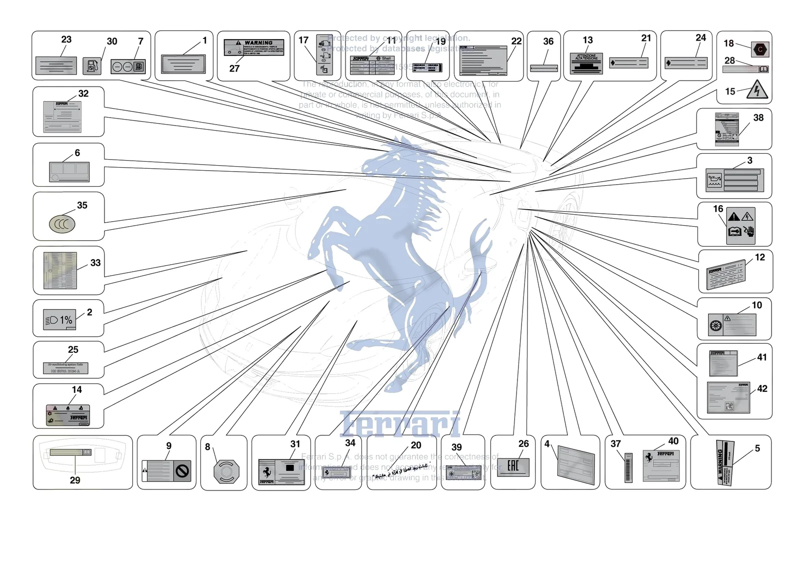 Ferrari 296 GTS [MECHANICAL SYSTEM] - D.37 - PLATES exploded diagram