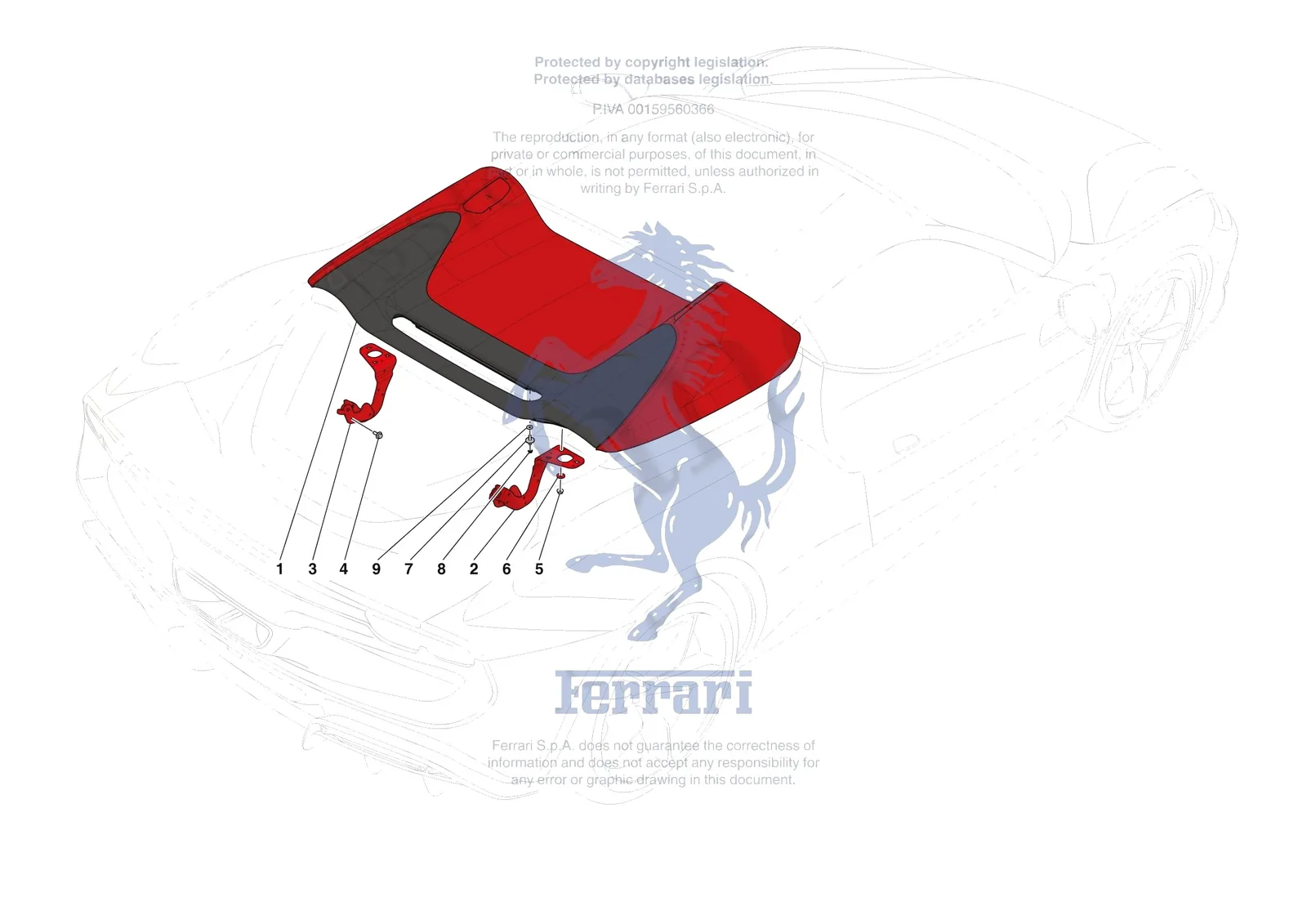 Ferrari 296 GTS [VEHICLE TRIM] - E.04 - TONNEAU COVER exploded diagram
