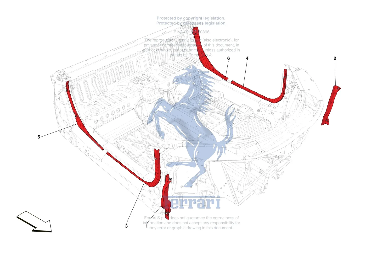 Ferrari 296 GTS [VEHICLE TRIM] - E.06 - LATERAL SUBSTRUCTURE exploded diagram