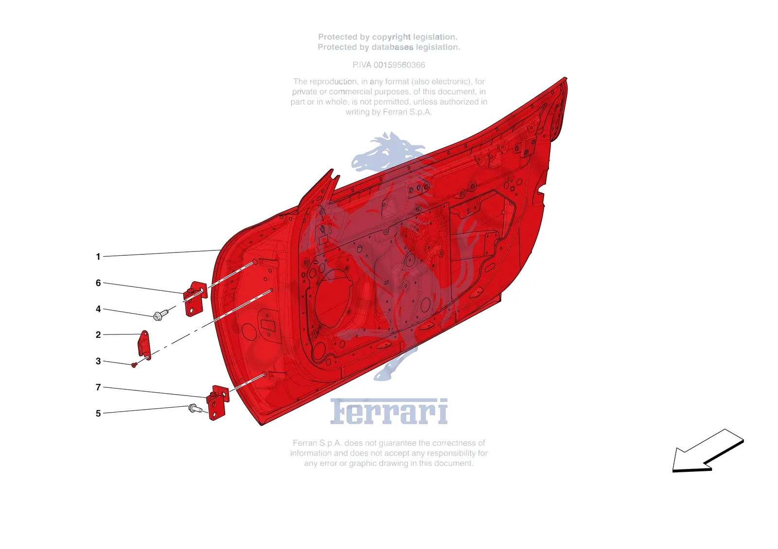 Ferrari 296 GTS [VEHICLE TRIM] - E.08 - FRONT DOOR SUBSTRUCTURE exploded diagram