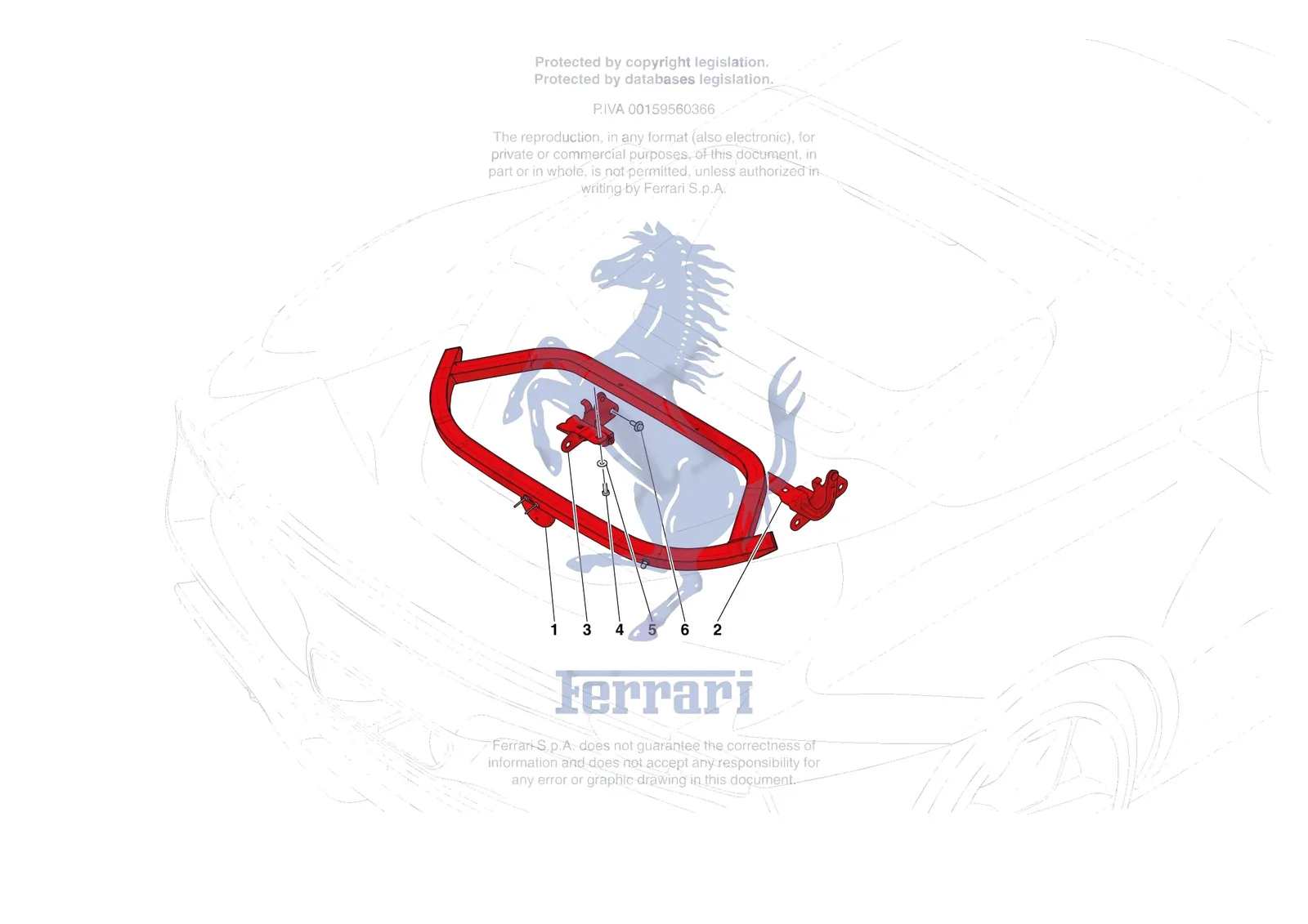 Ferrari 296 GTS [VEHICLE TRIM] - E.10 - REAR LID SUBSTRUCTURE exploded diagram