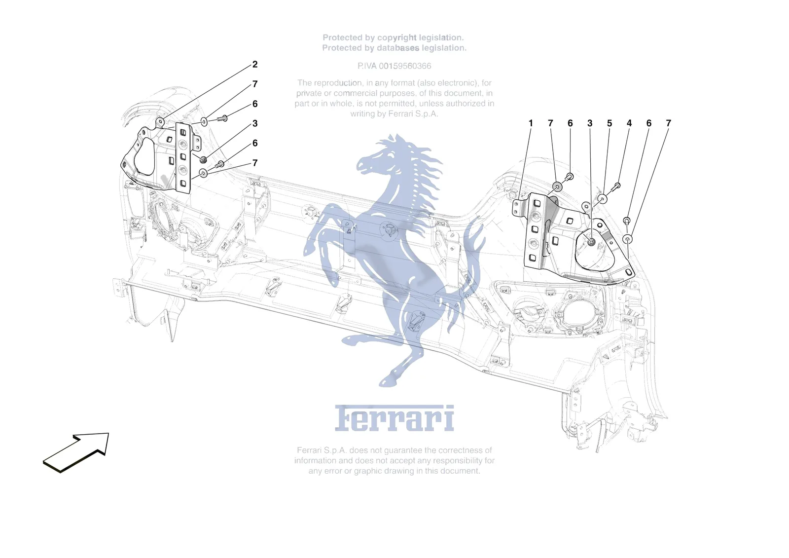 Ferrari 296 GTS [VEHICLE TRIM] - E.12 - ROLLBAR exploded diagram